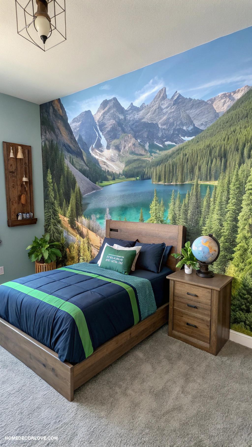 teen boy bedroom Adventure wallpaper with nature scenes