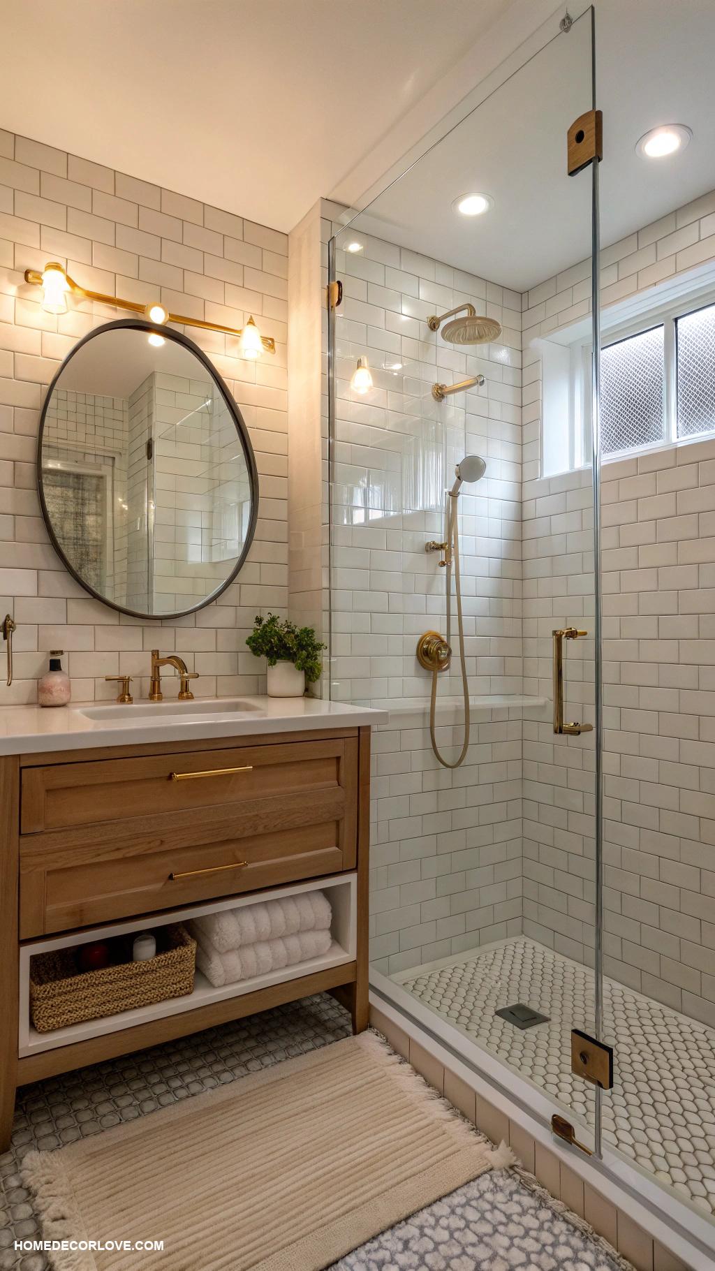 tiny bathroom ideas Choose clear glass shower doors