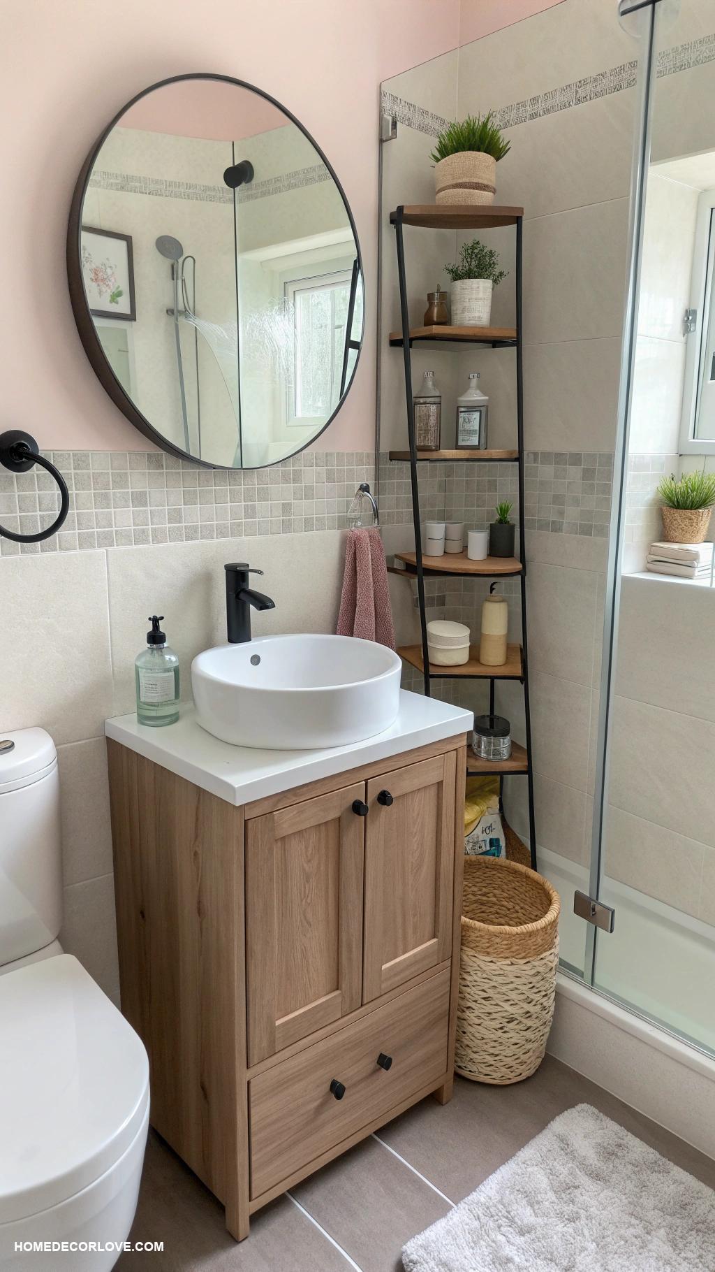 tiny bathroom ideas Opt for compact fixtures and furniture