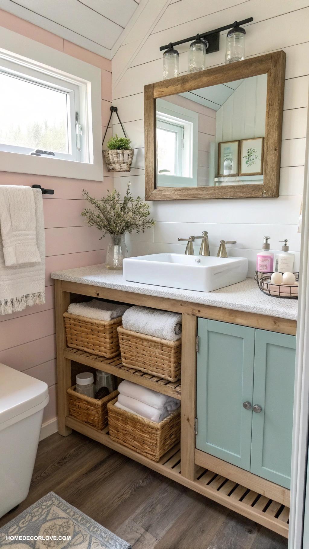 tiny bathroom ideas Utilize under sink storage options