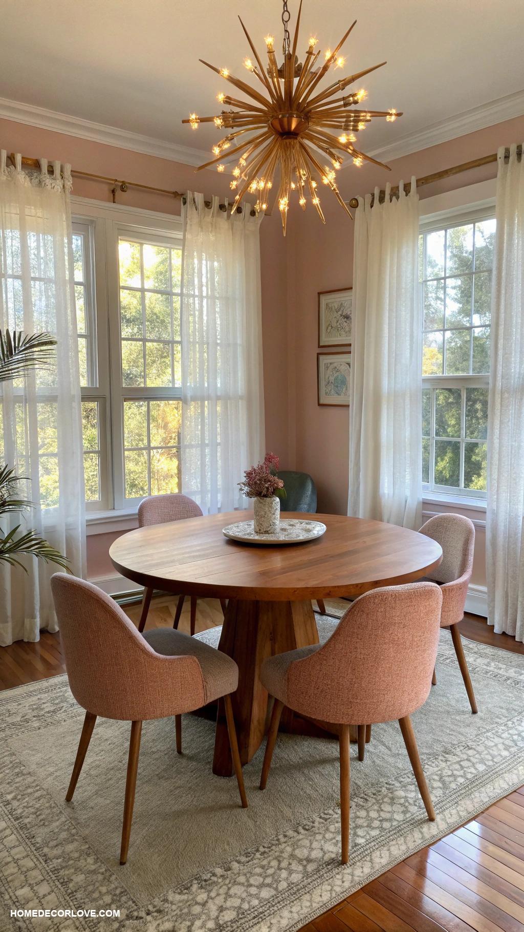 vintage dining room Mid century modern teak dining table