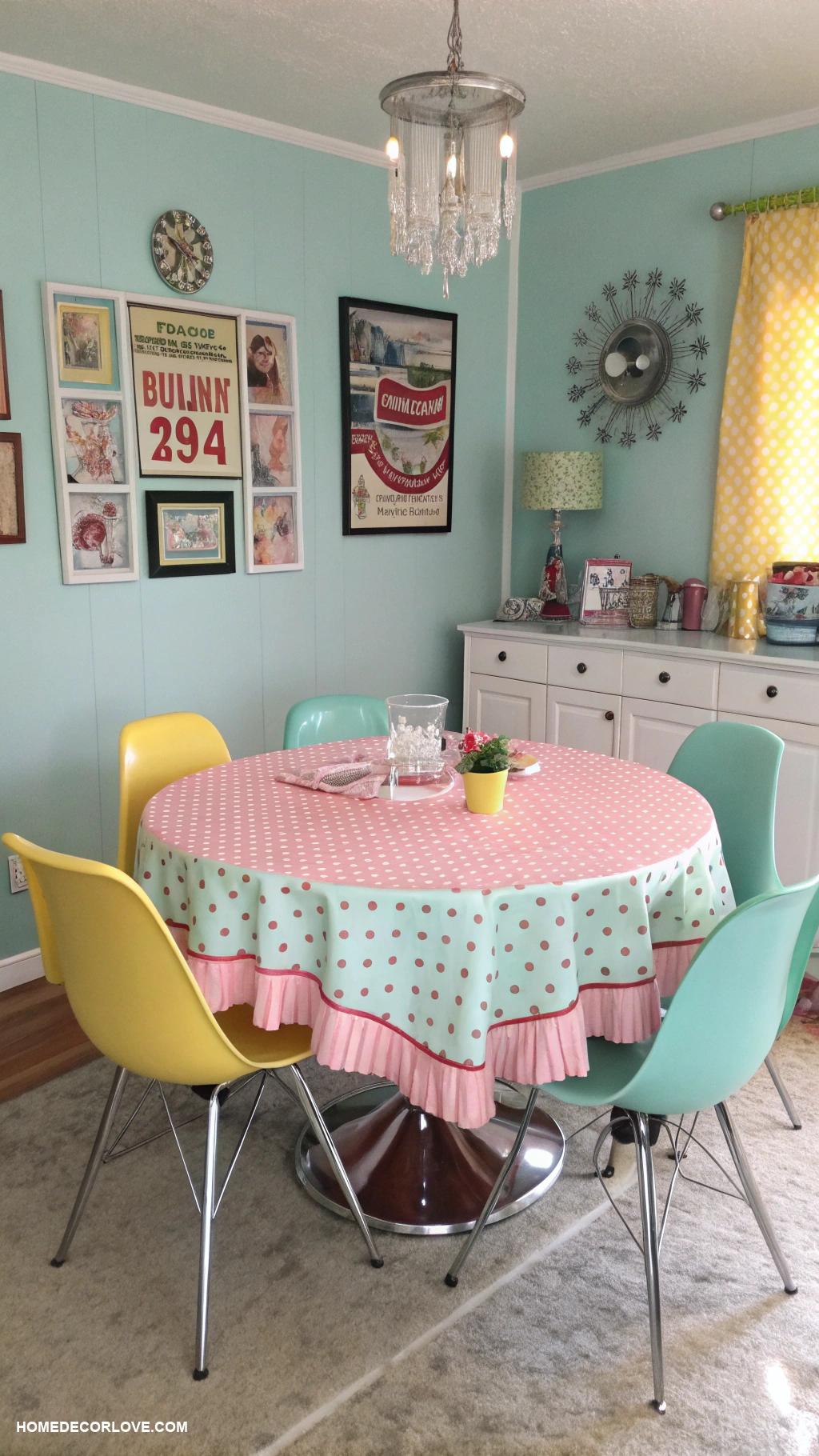 vintage dining room Retro 1950s chrome leg dining table