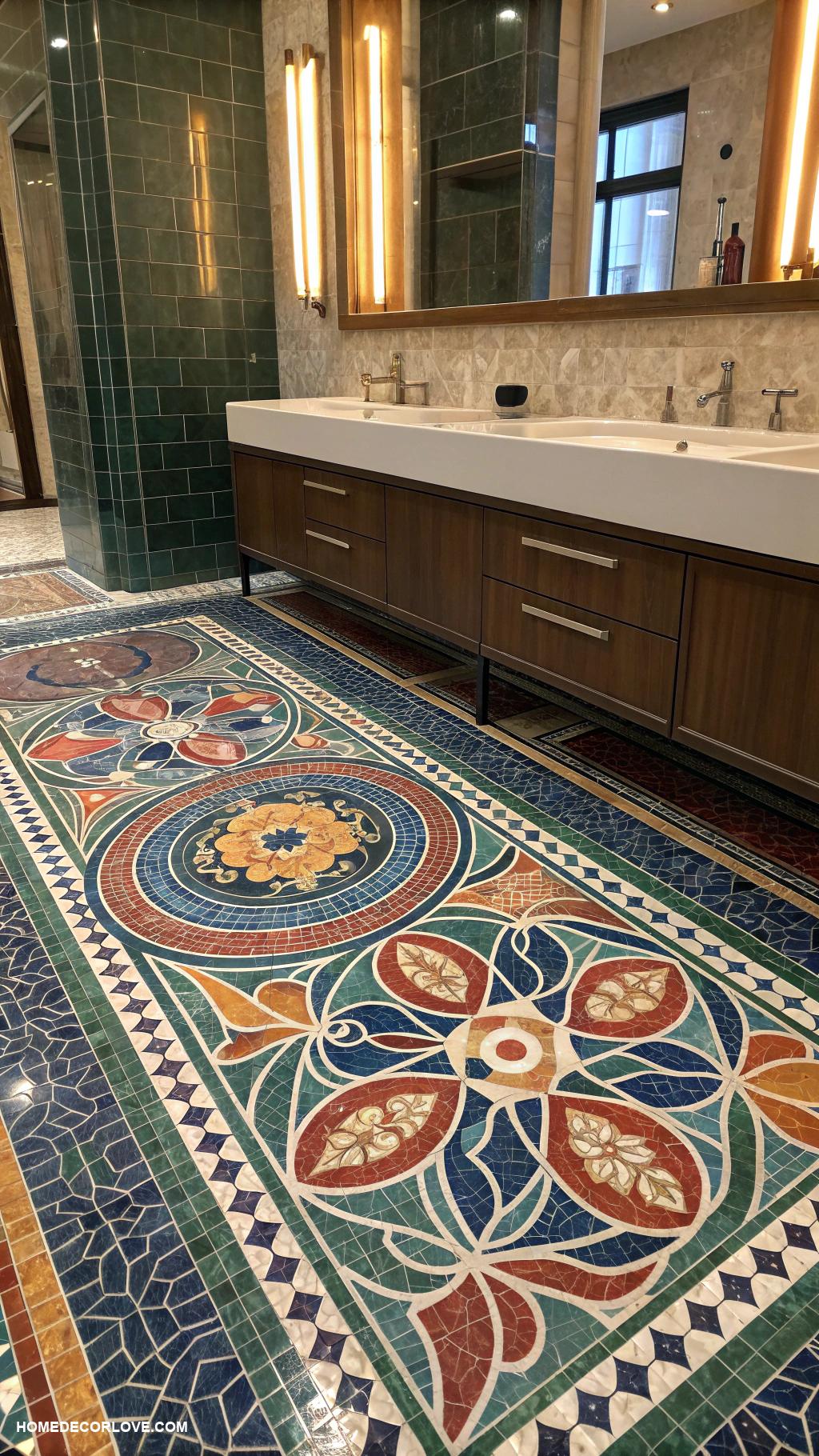 bathroom floor tile ideas Mosaic tiles for intricate designs