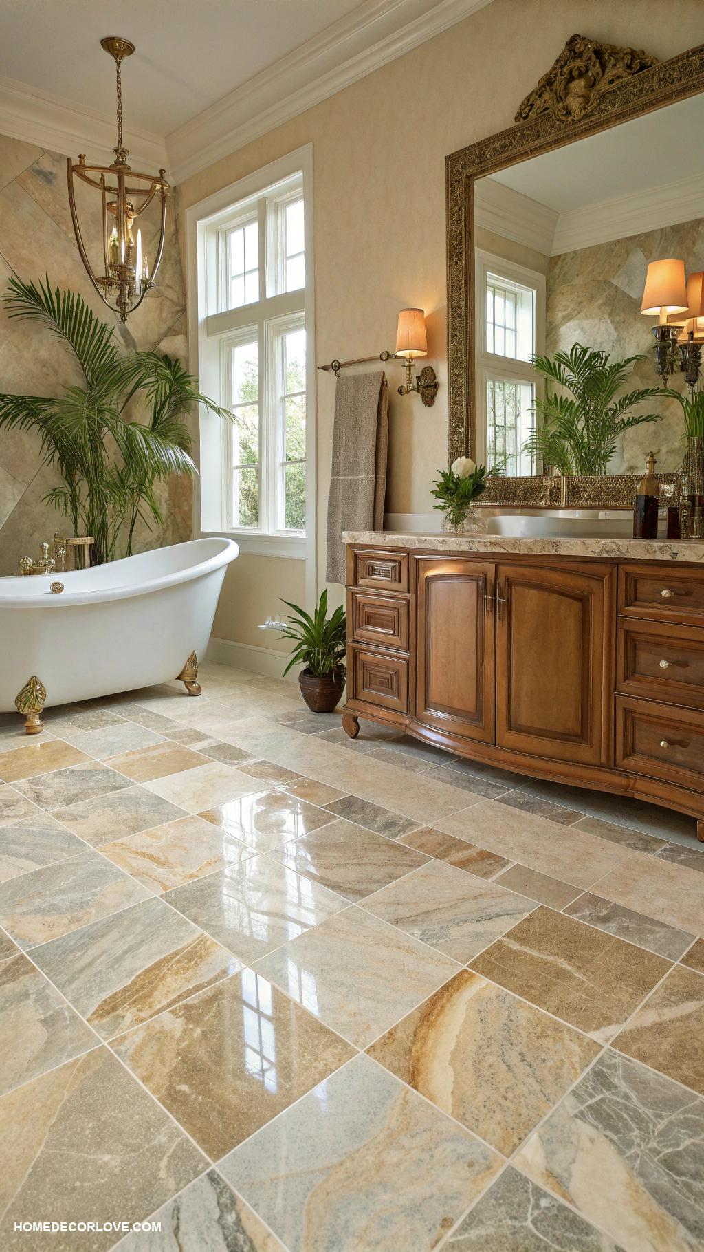 bathroom floor tile ideas Natural stone tiles for luxurious feel
