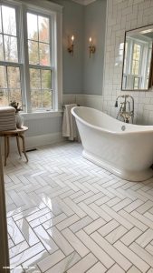 bathroom floor tile ideas Subway tiles for classic elegance