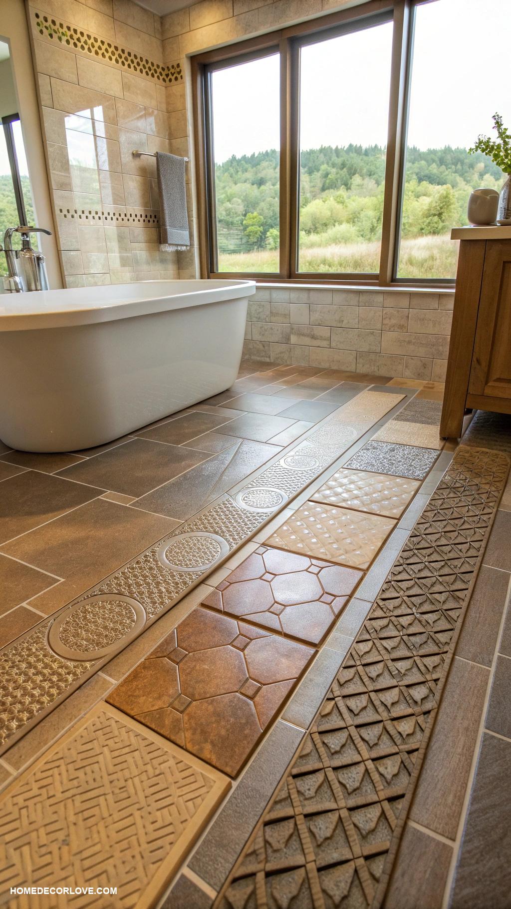 bathroom floor tile ideas Textured tiles for slip resistance