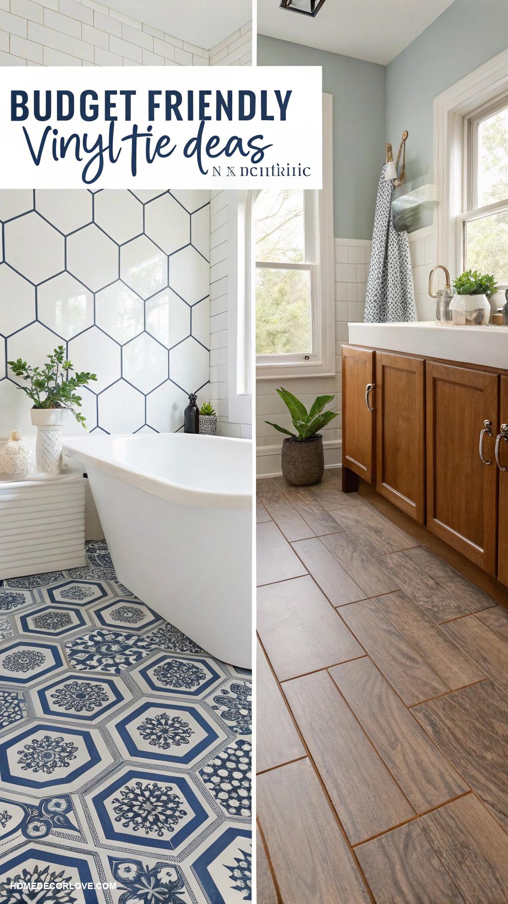 bathroom floor tile ideas Vinyl tiles for budget friendly options