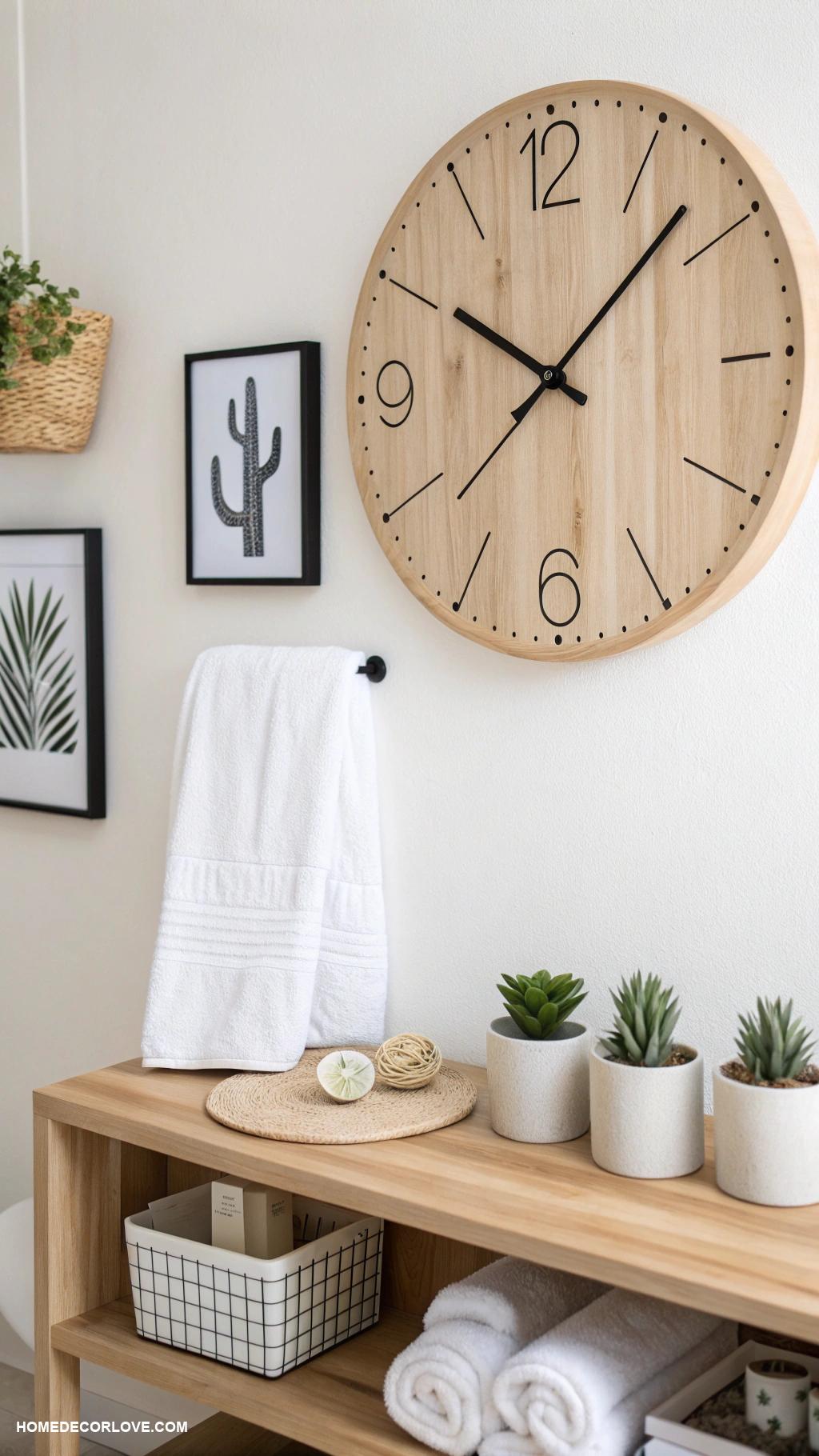 bathroom wall decor ideas Minimalist wall clock