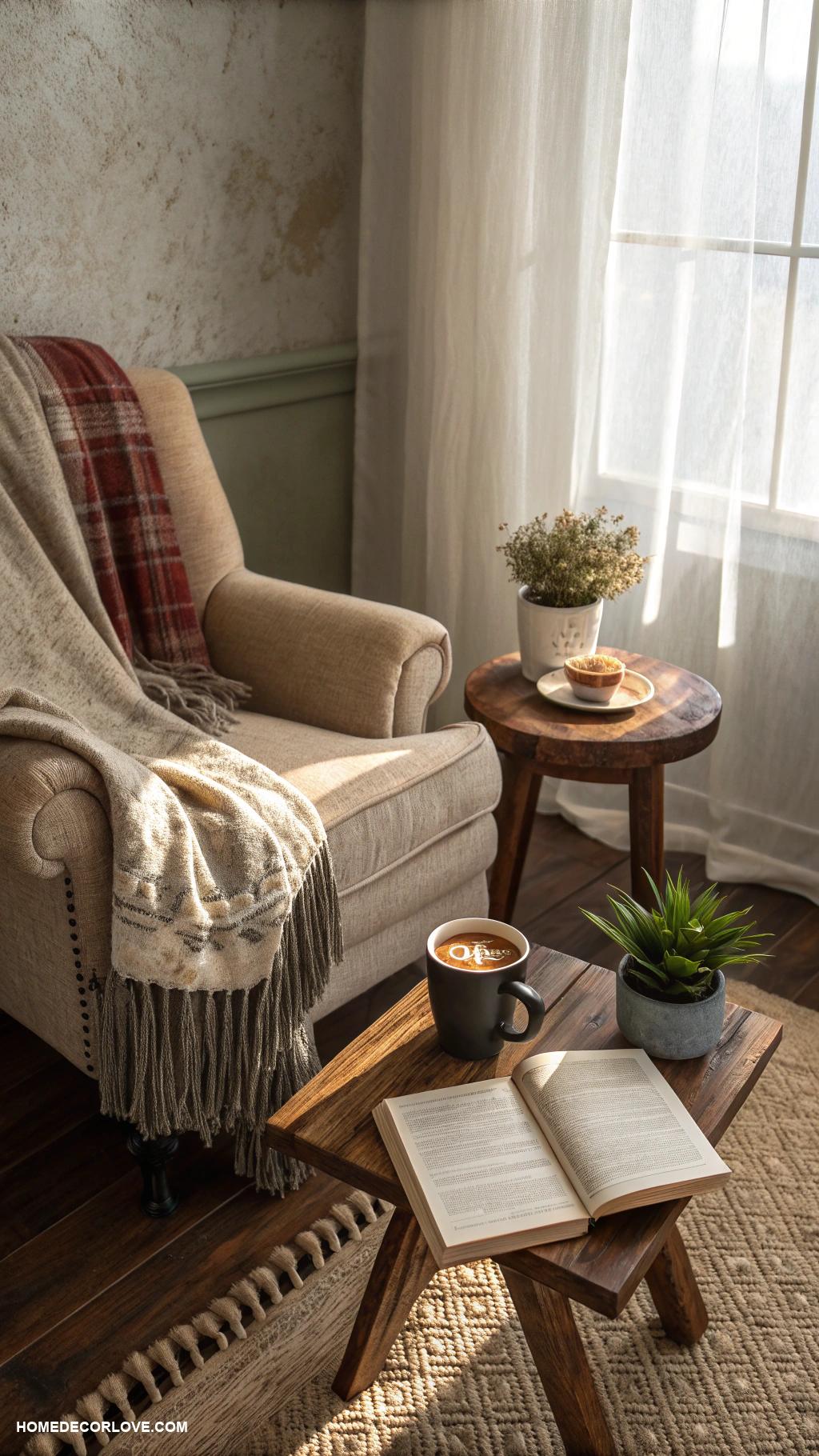 coffee bar ideas Cozy reading nook with coffee table