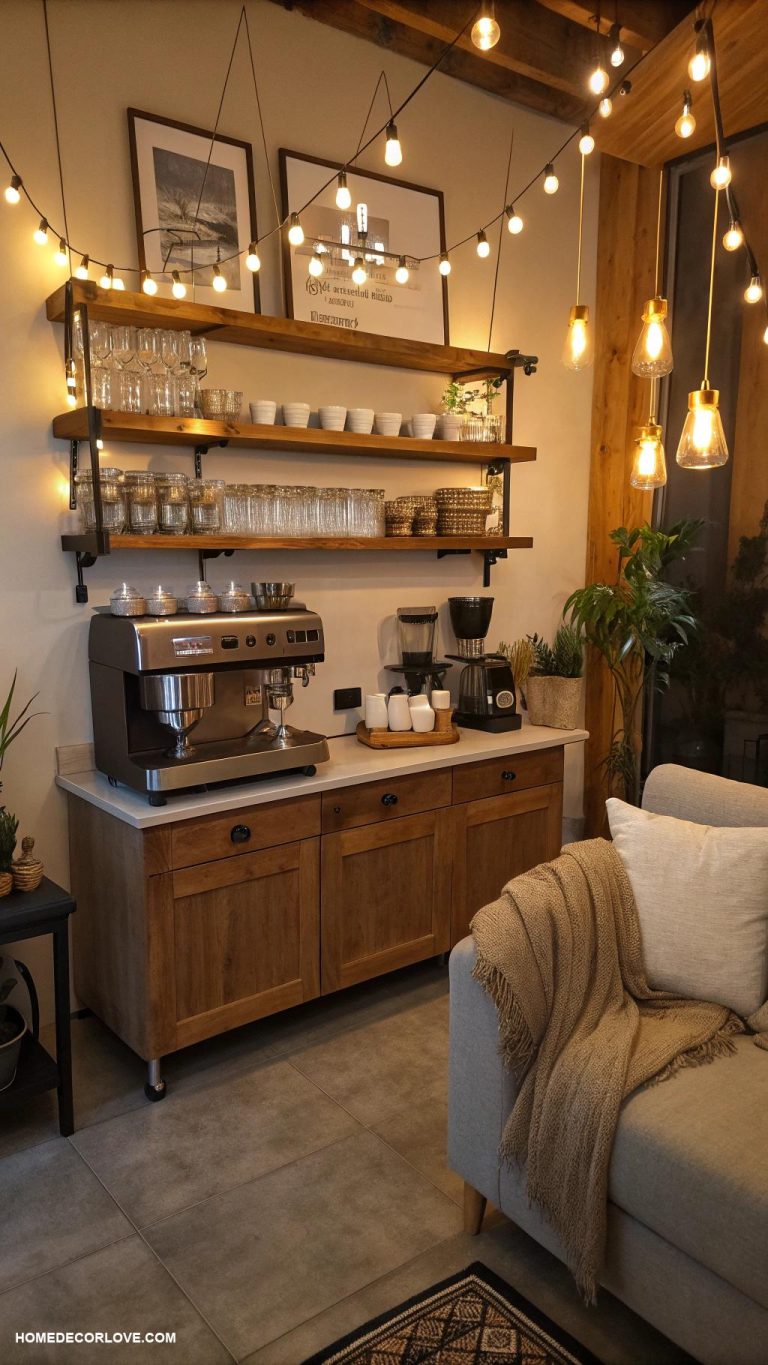 coffee bar ideas Mood lighting for evening coffee enjoyment