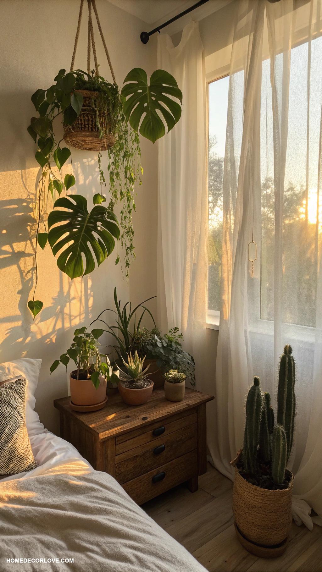 cozy bedroom aesthetic Plants for natural beauty