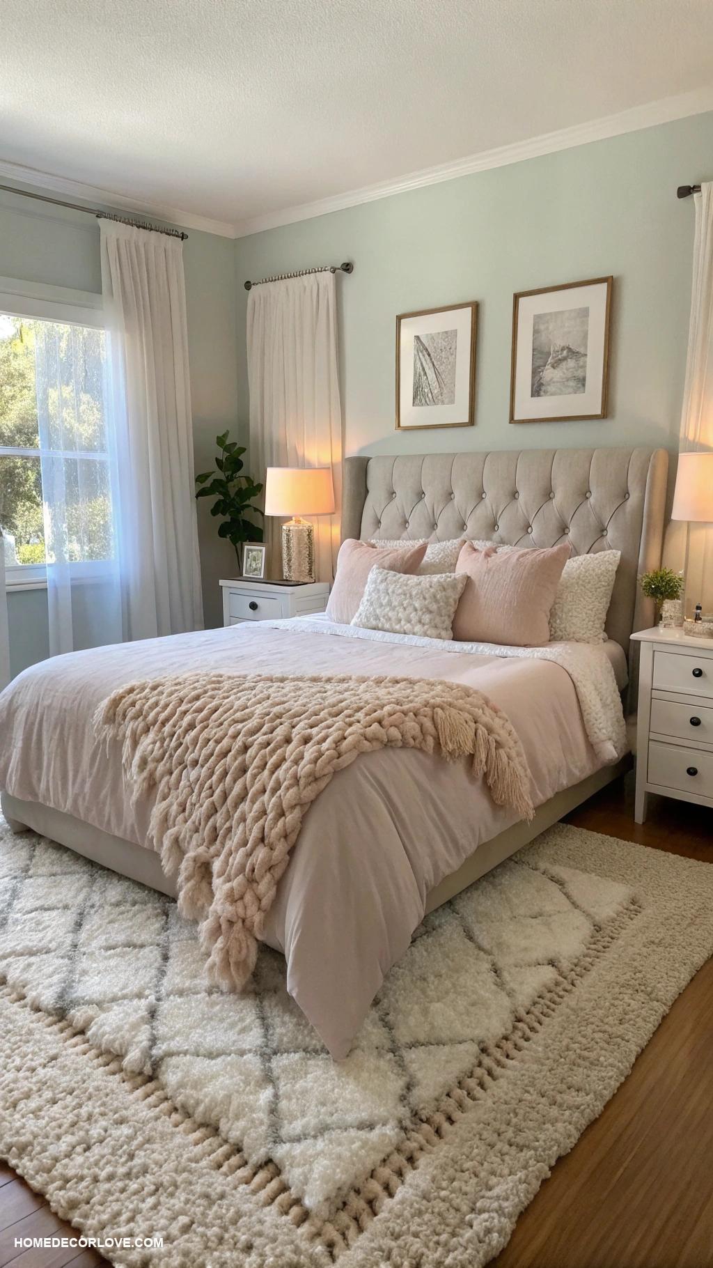 cozy bedroom aesthetic Rug for added comfort