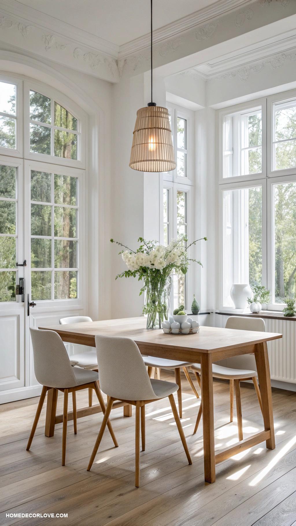 dining room inspo Minimalist style with white walls and simple decor