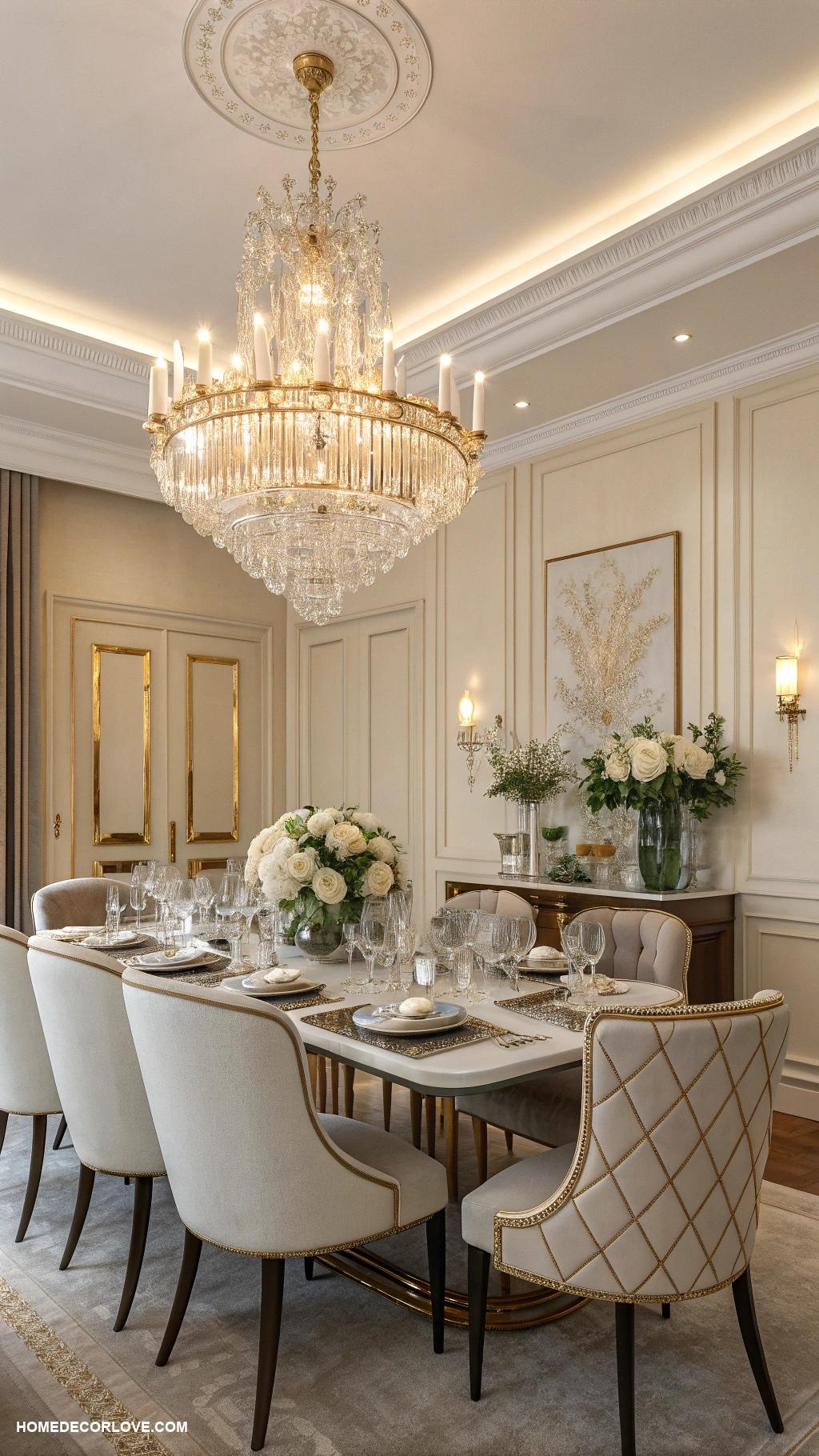 dining room lighting ideas Chic chandelier for elegant ambience