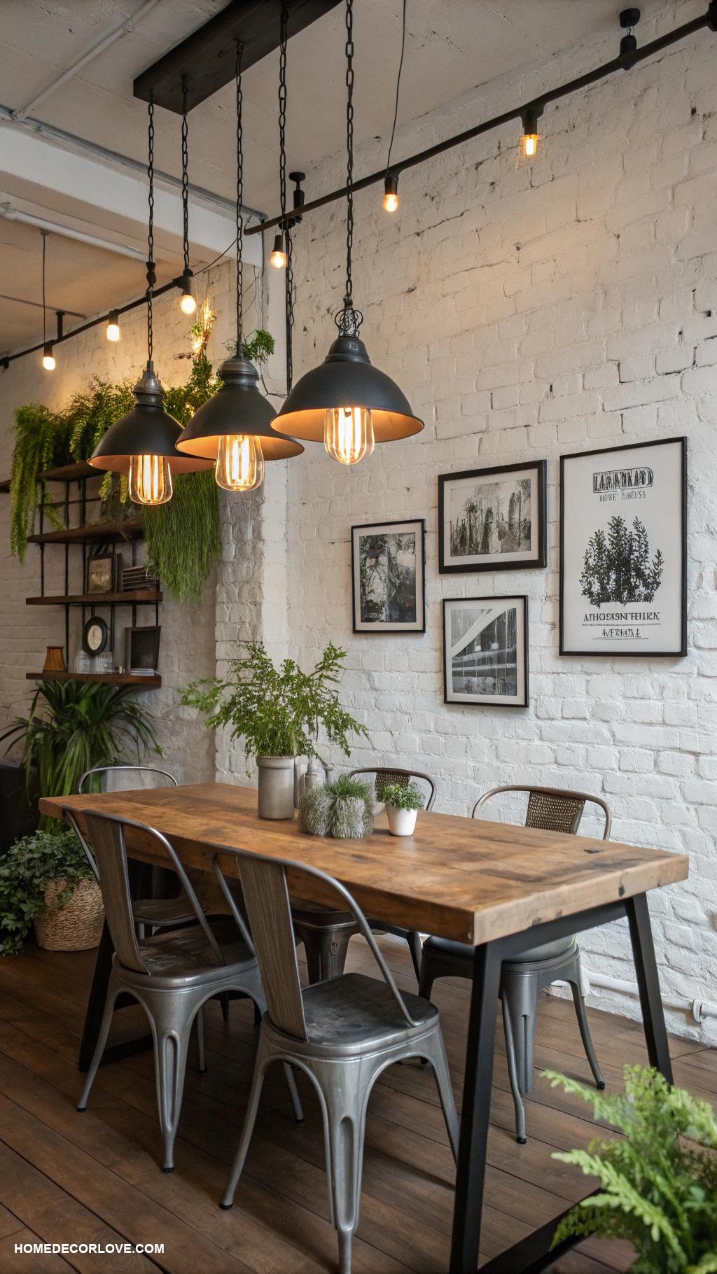 dining room lighting ideas Industrial fixtures for trendy aesthetic