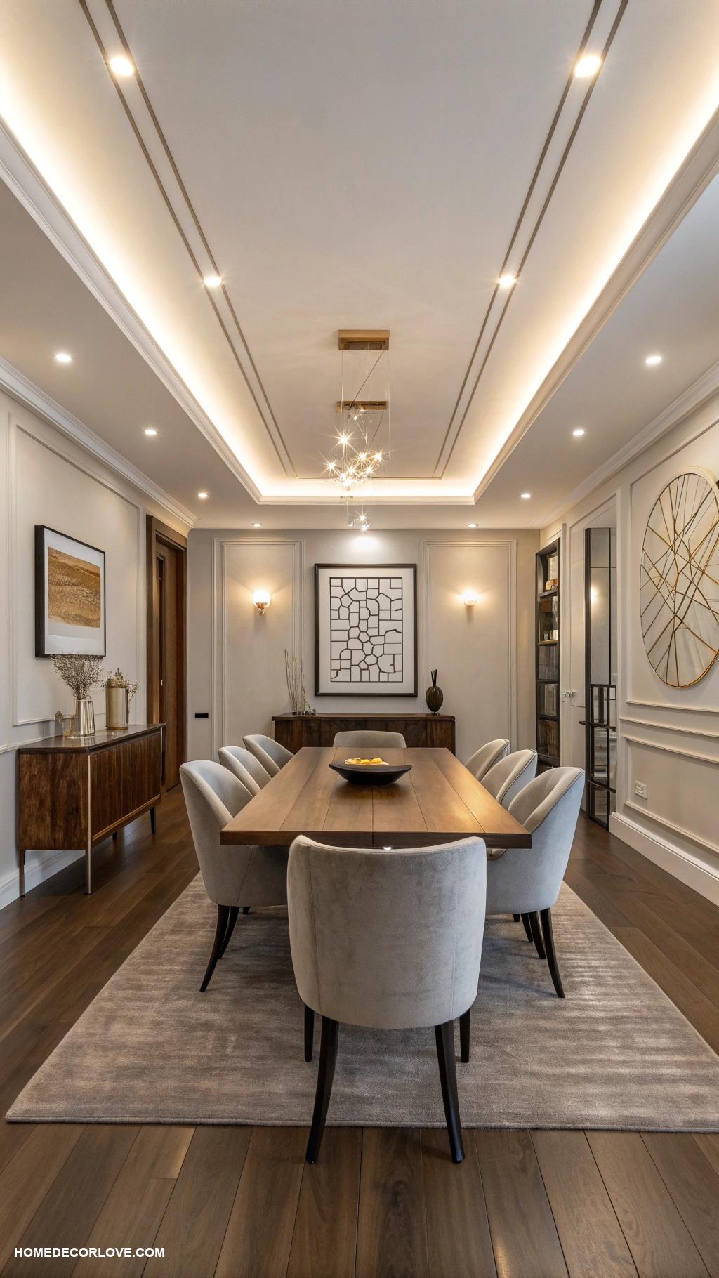 dining room lighting ideas Sleek recessed lighting for modern look