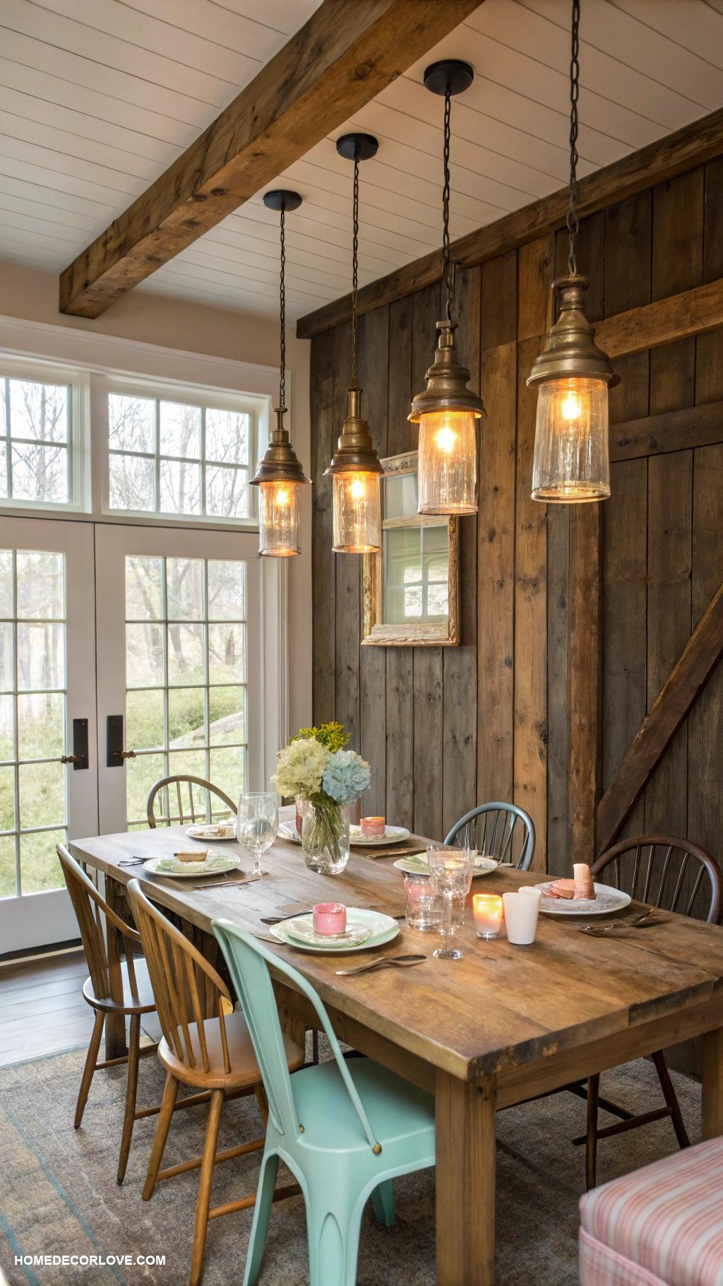 dining room lighting ideas Vintage pendant lights for rustic charm