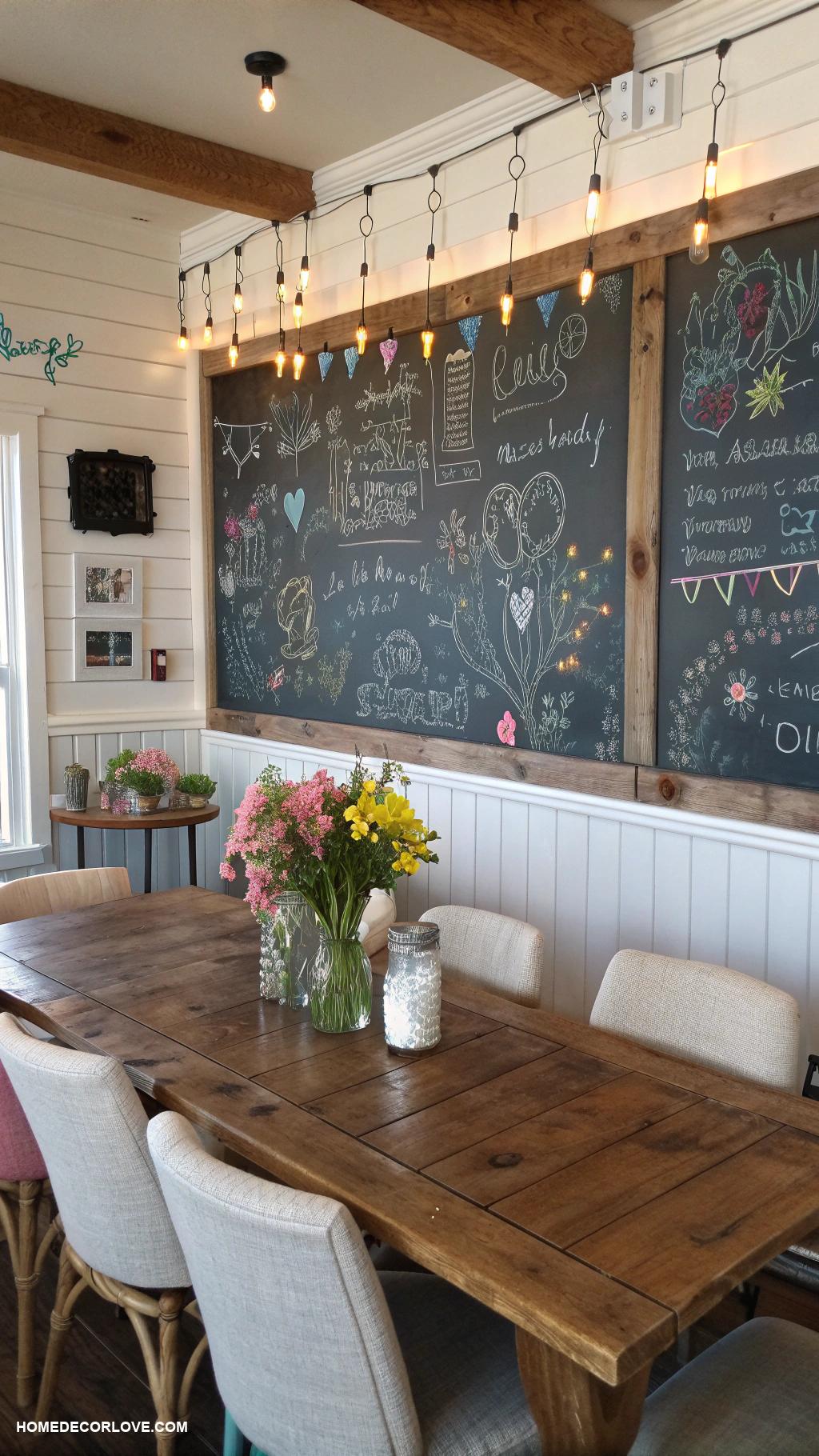 dining room wall decor ideas Chalkboard wall for notes