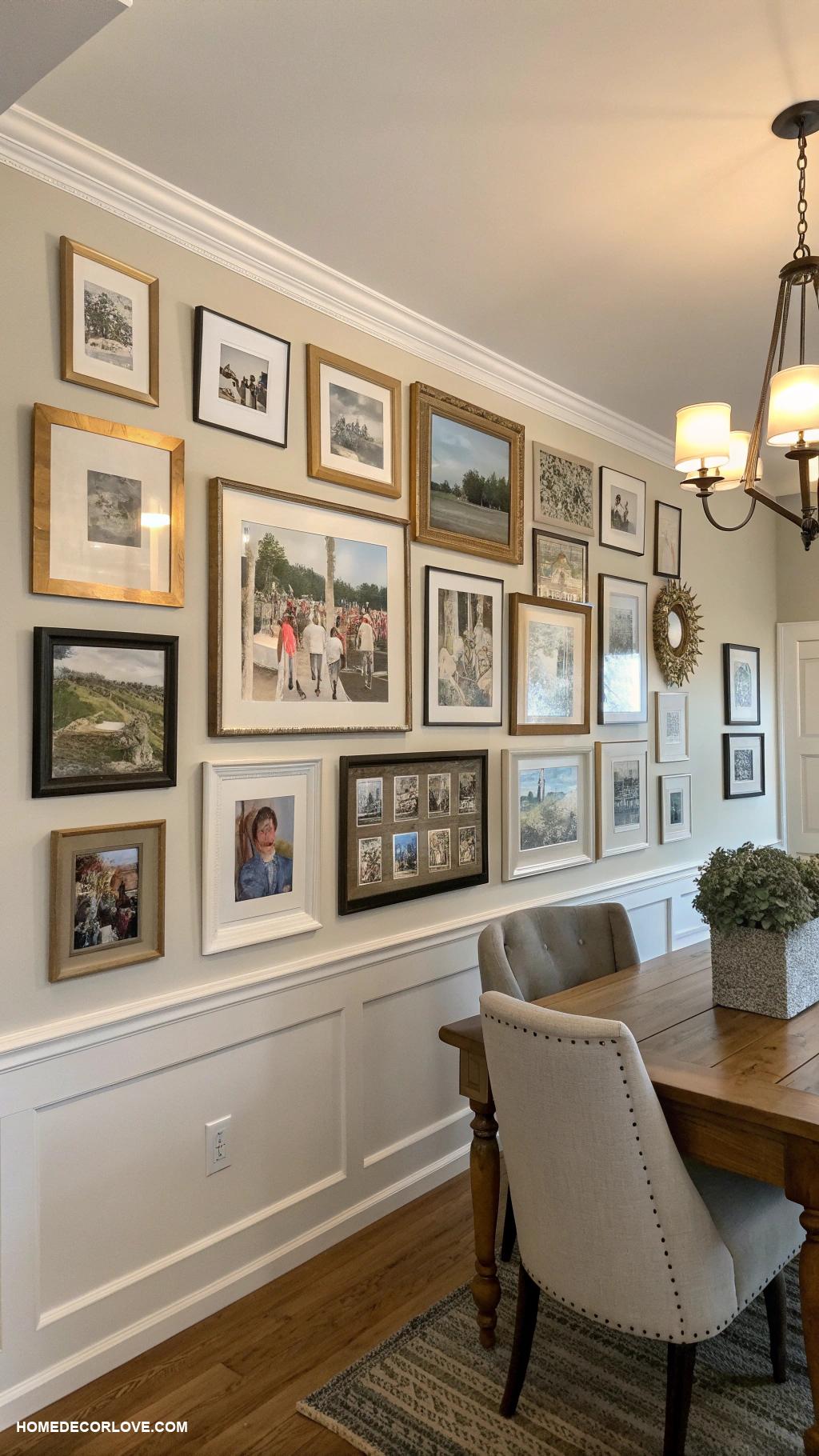 dining room wall decor ideas Gallery wall of family photos