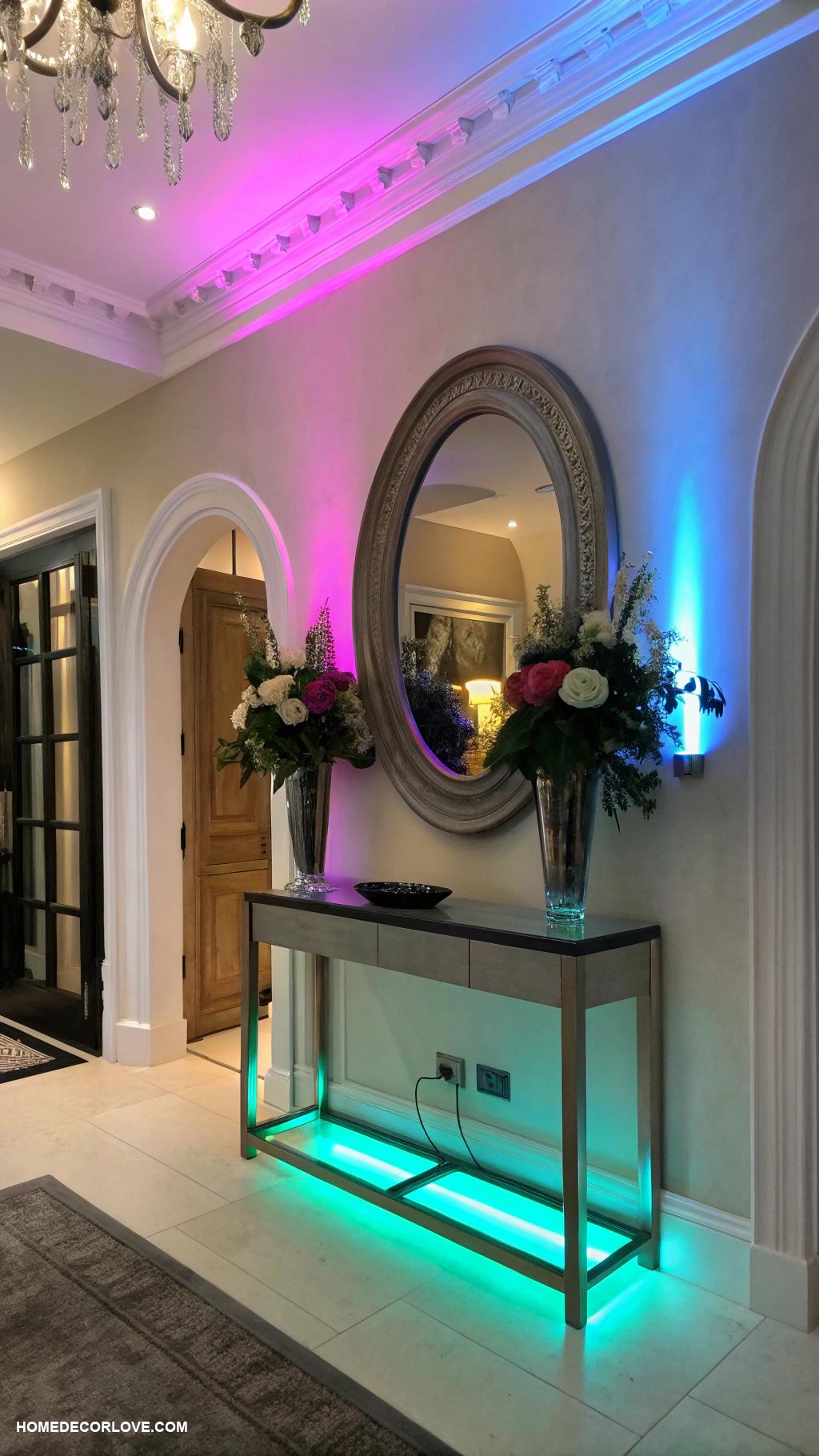 entryway lighting ideas Color changing lights for dynamic atmosphere