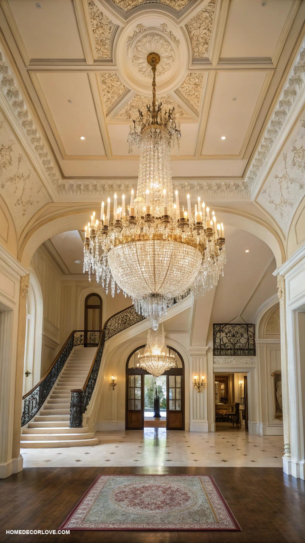 entryway lighting ideas Statement chandelier for a grand entrance