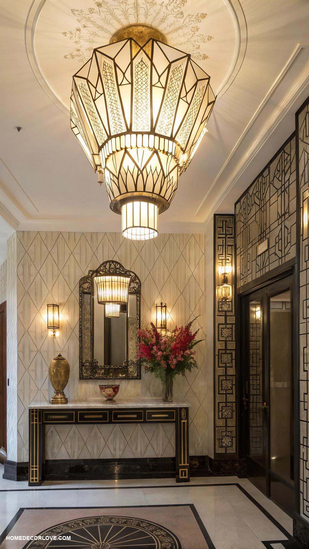 entryway lighting ideas Unique art deco fixtures for a stylish statement