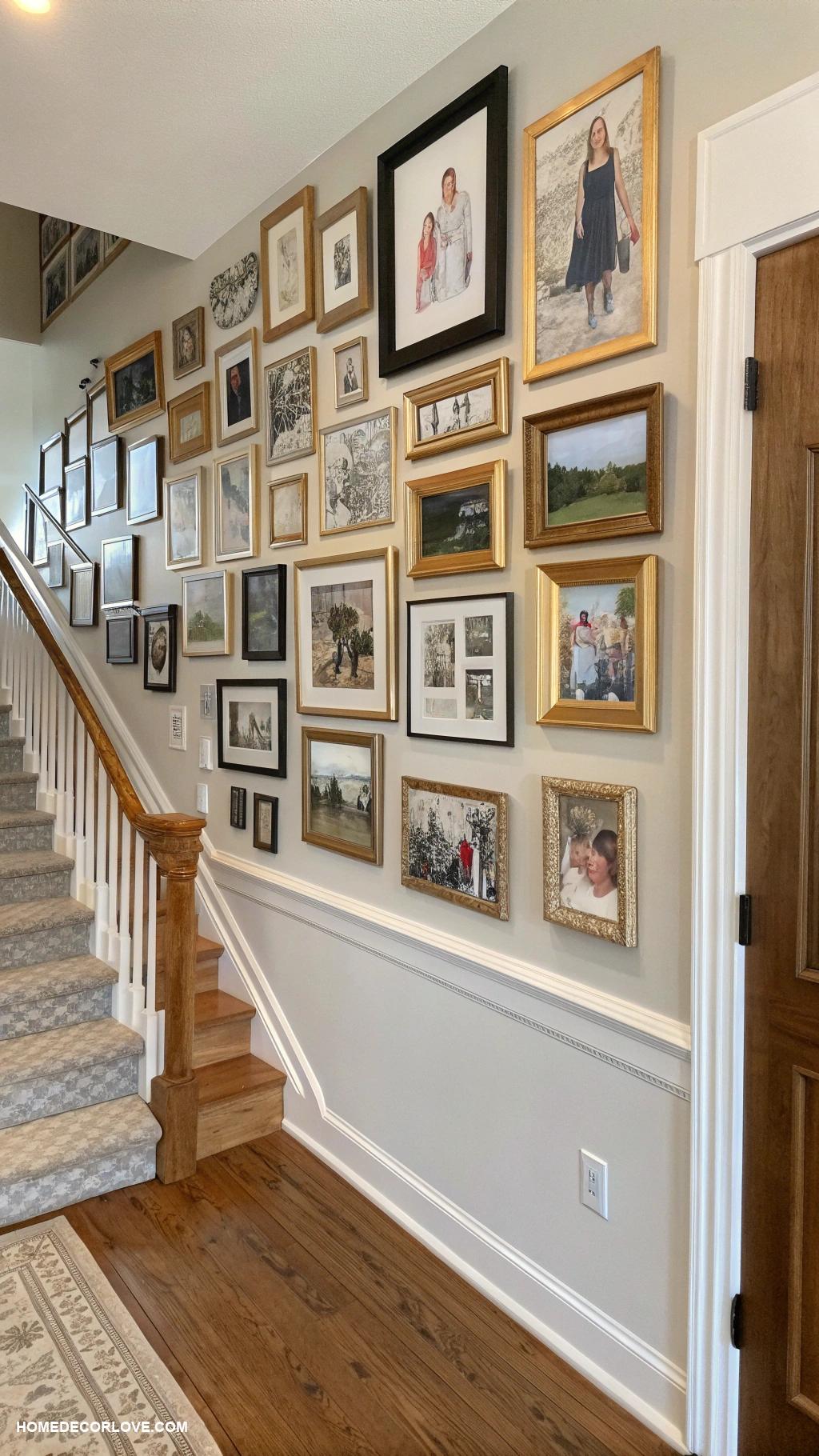 entryway wall decor ideas Gallery wall of family photos