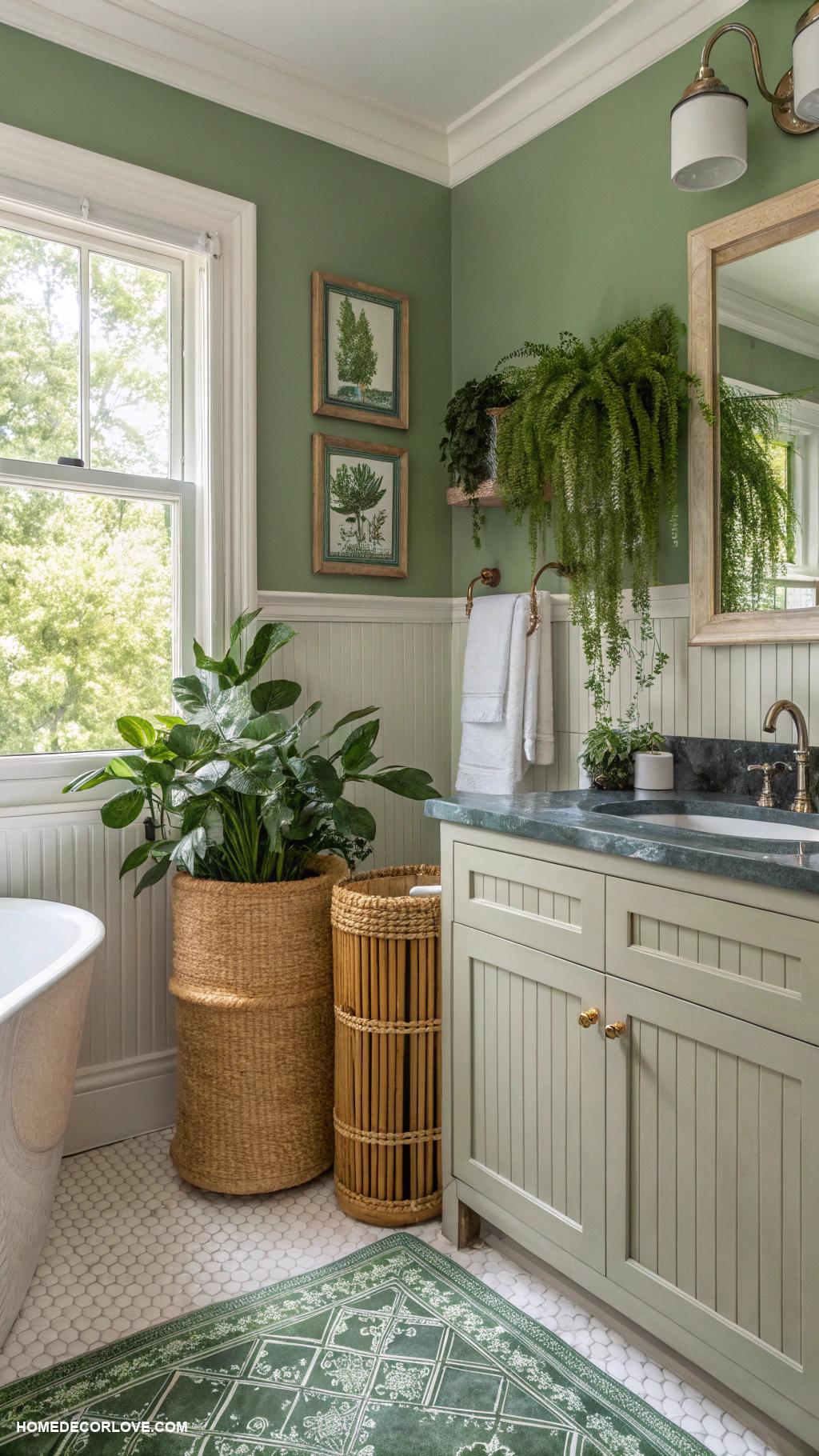 green bathroom ideas Include a compost bin for waste management