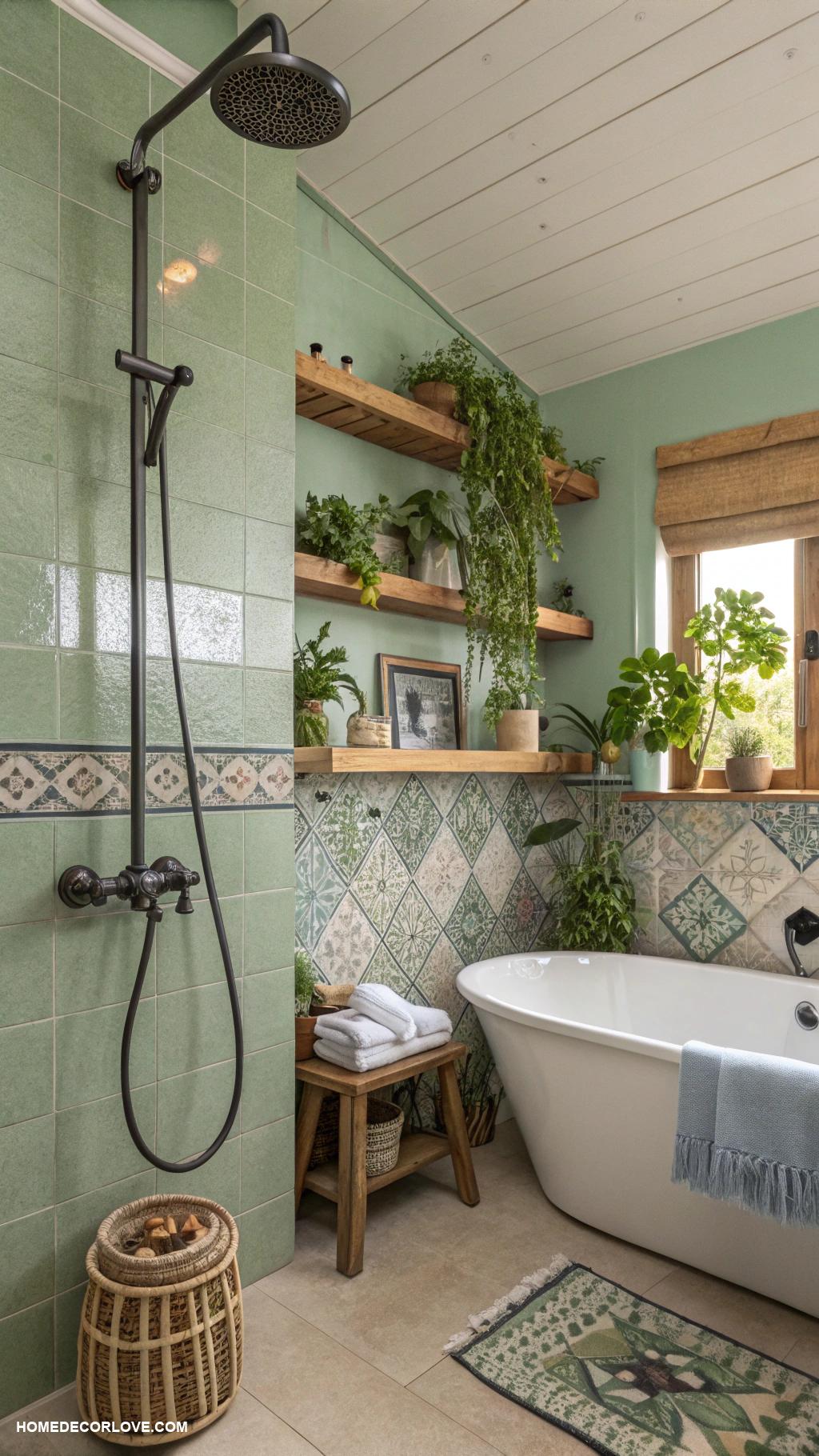 green bathroom ideas Install low flow showerheads for water savings