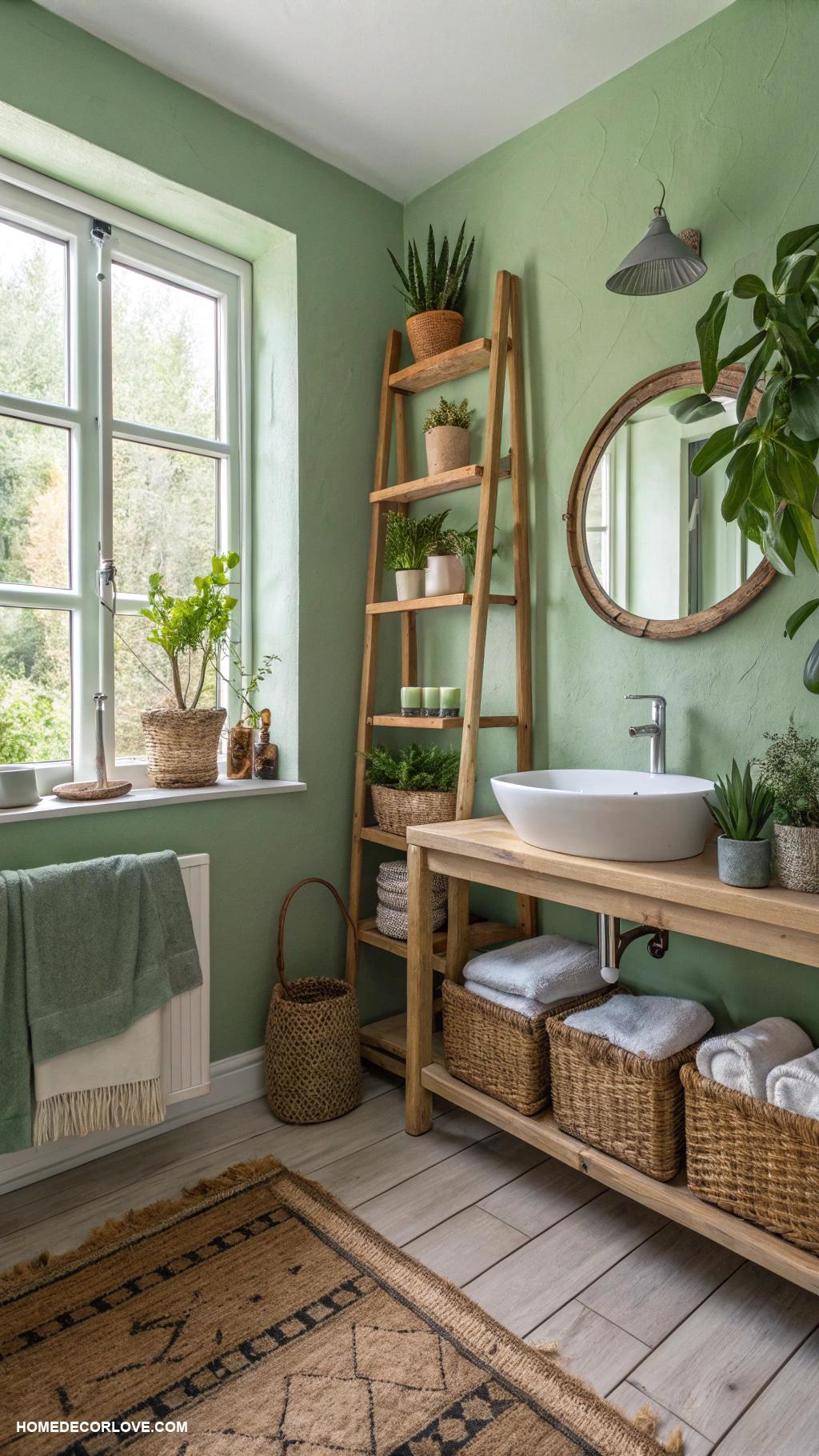 green bathroom ideas Use eco friendly paint for walls