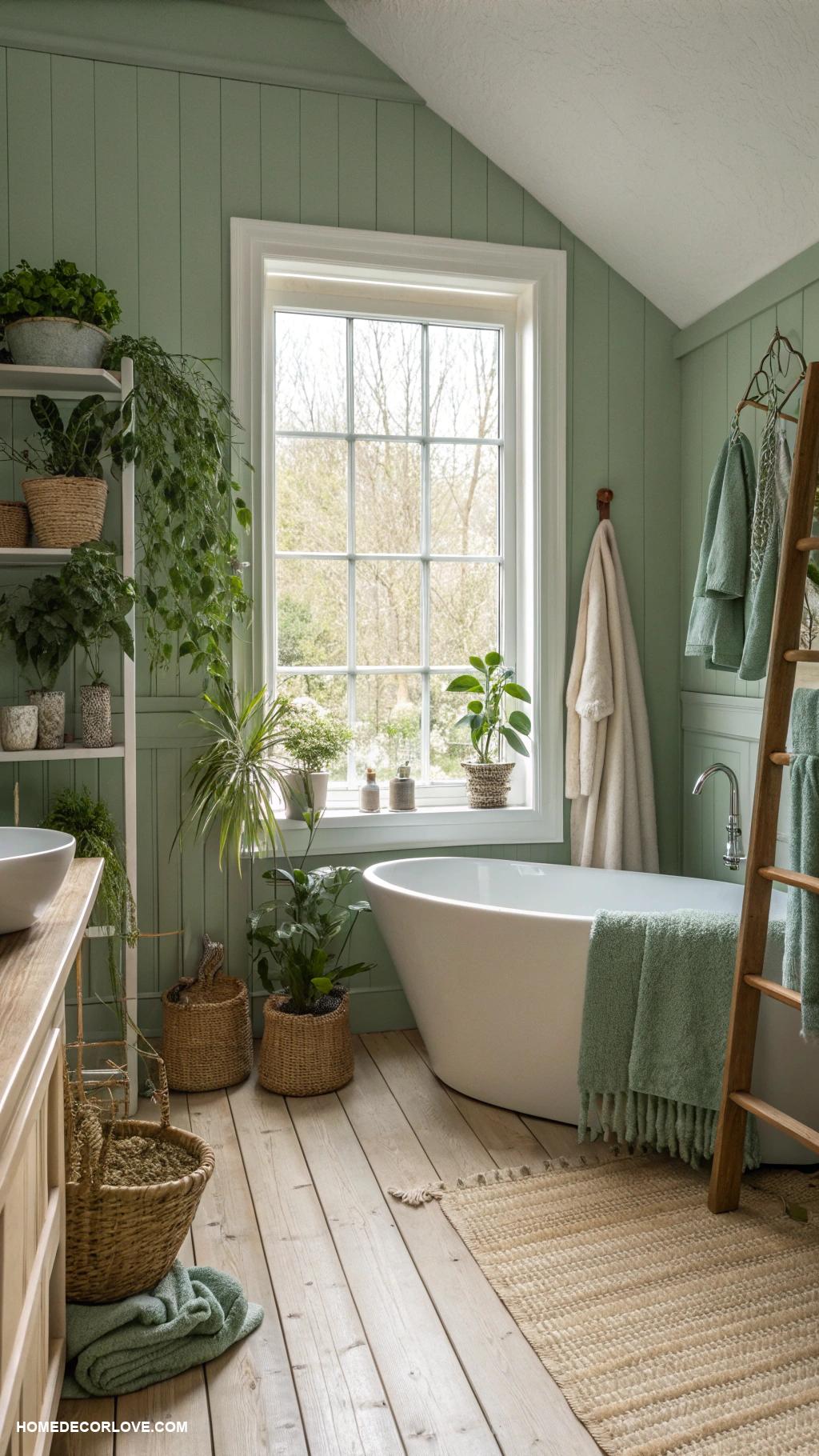green bathroom ideas Use organic cotton towels for sustainability