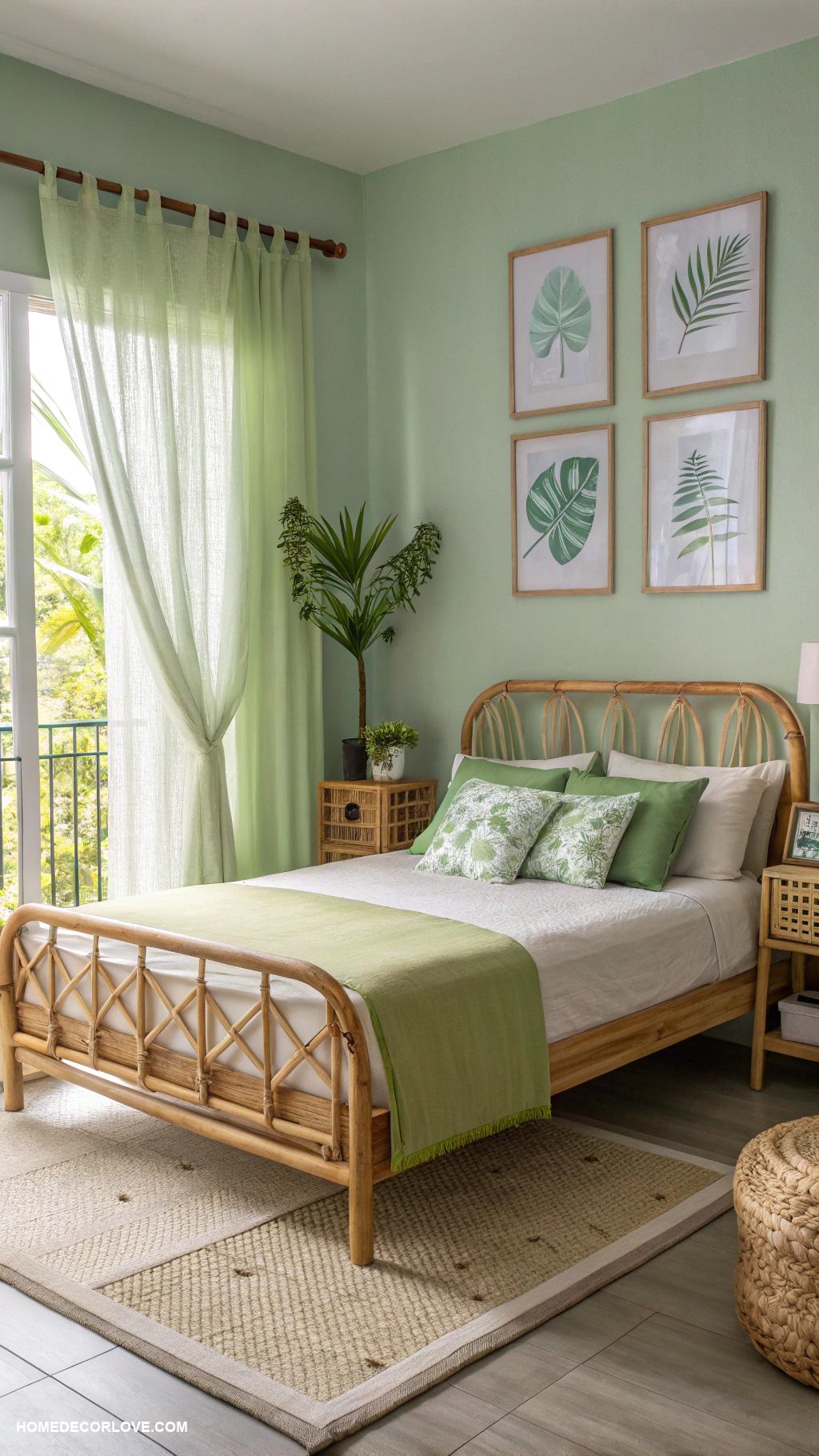 green bedroom ideas Bamboo furniture for eco friendly design