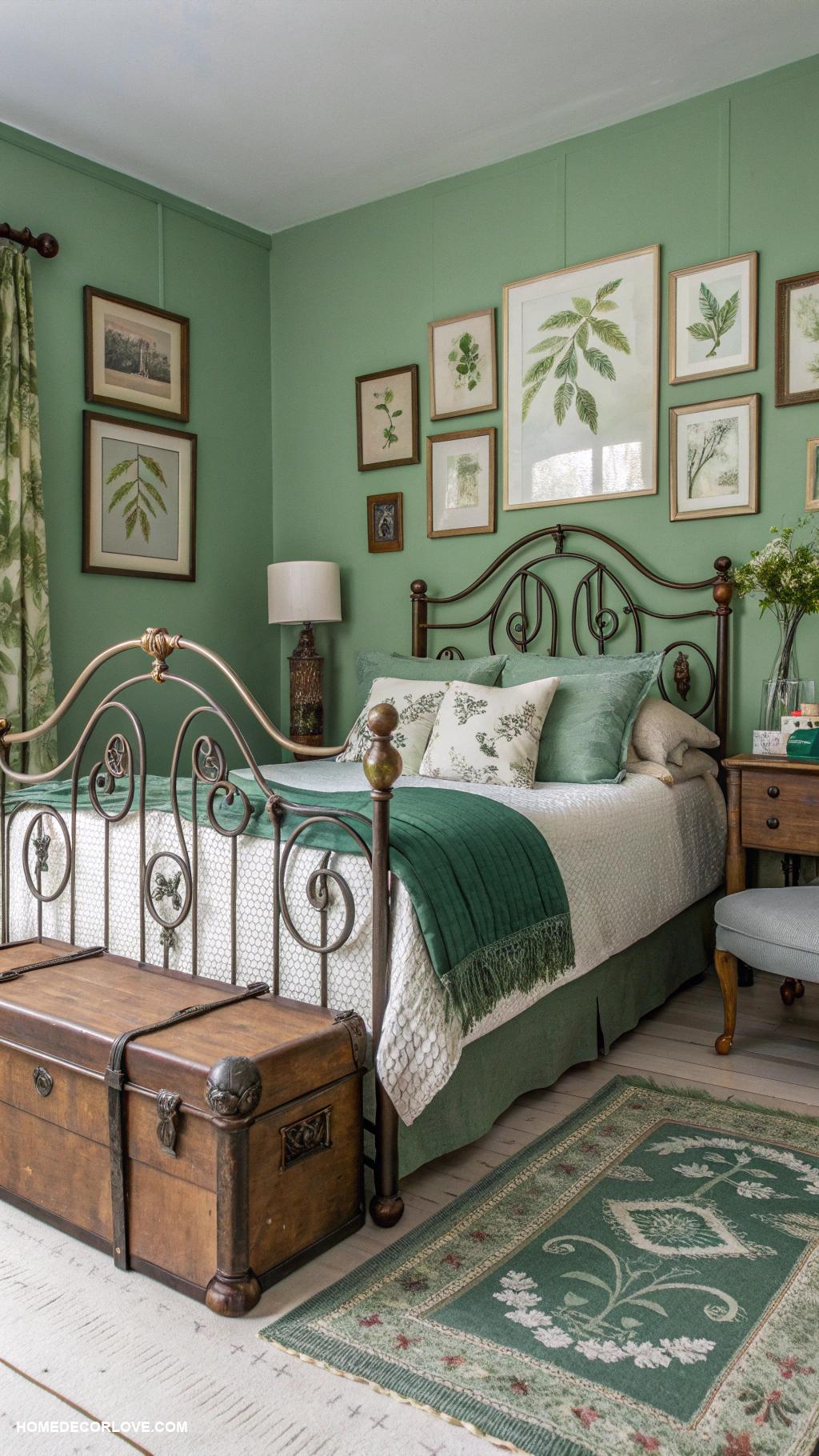 green bedroom ideas Vintage green decor pieces for character