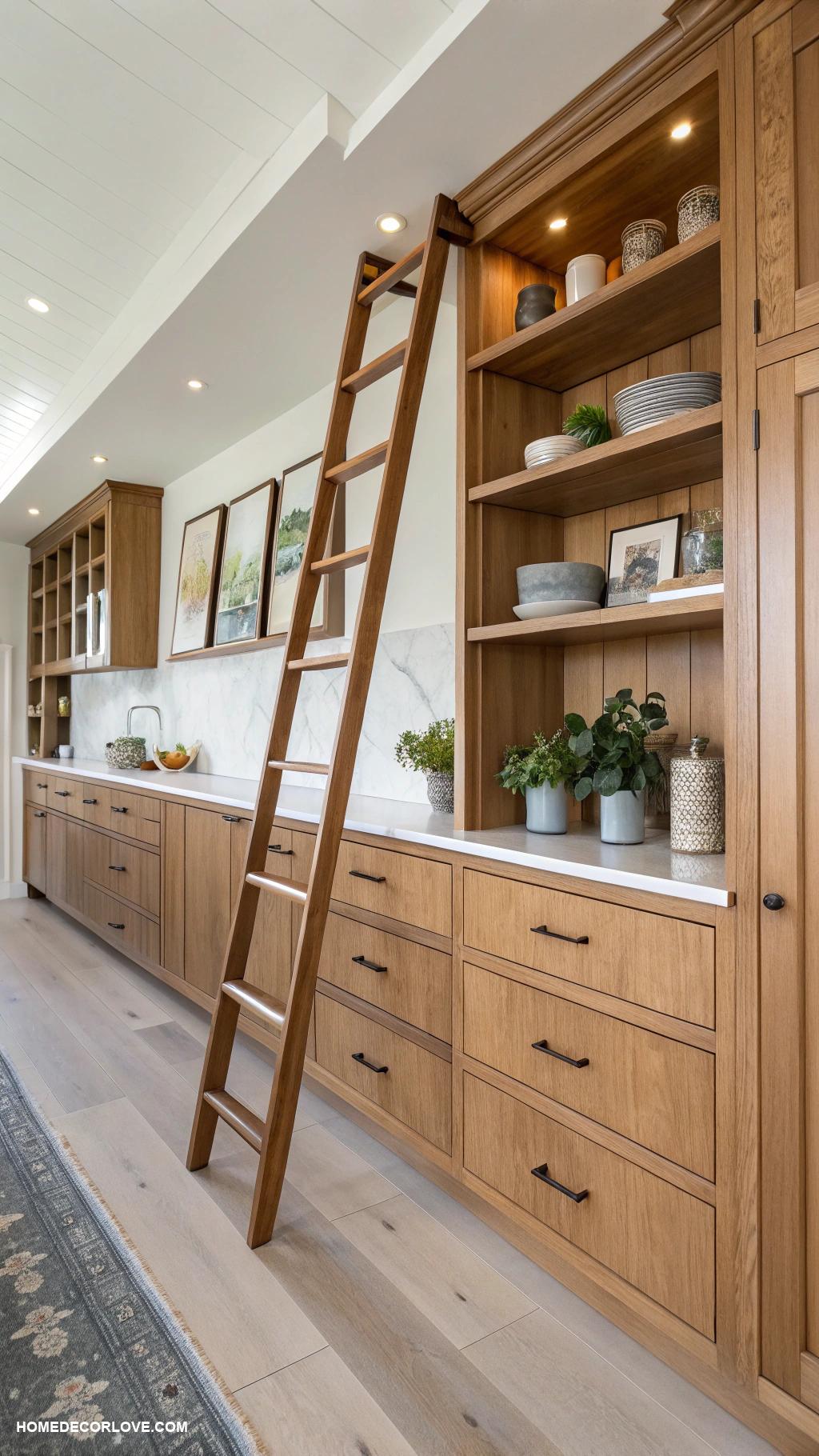 kitchen cabinets ideas Ladder style cabinets for vertical storage