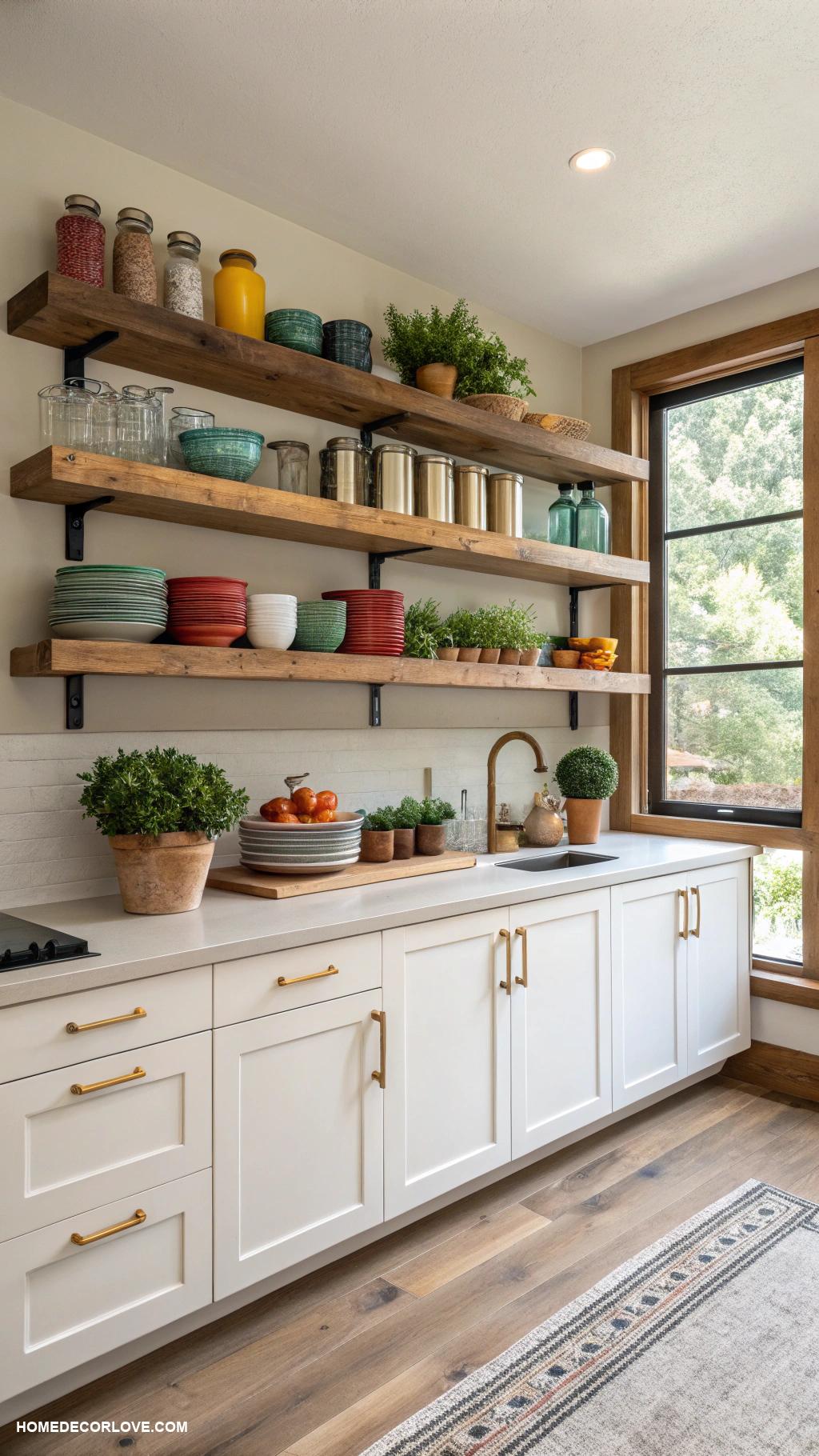 kitchen cabinets ideas Open shelving for easy access and display