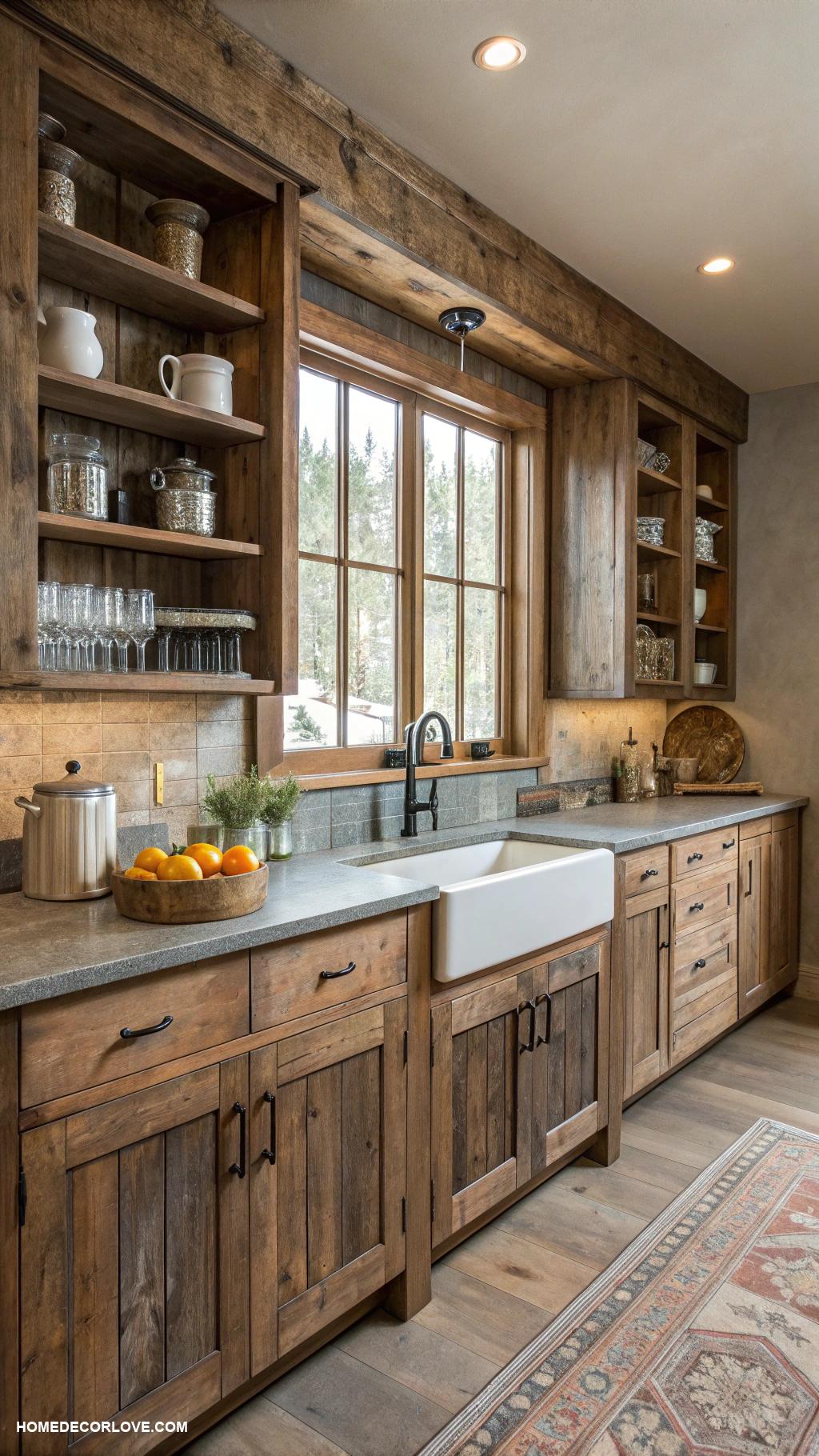 kitchen cabinets ideas Reclaimed wood for rustic charm