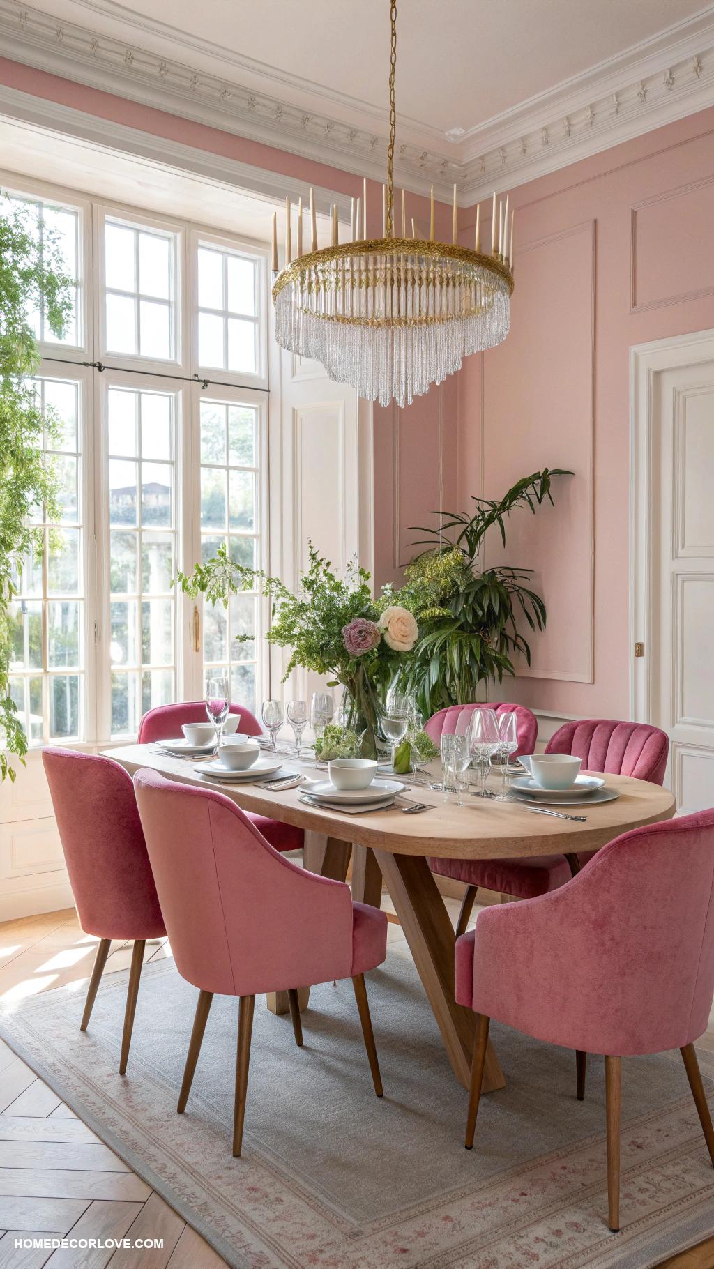 pink dining room ideas Pink accent chairs for a pop of color