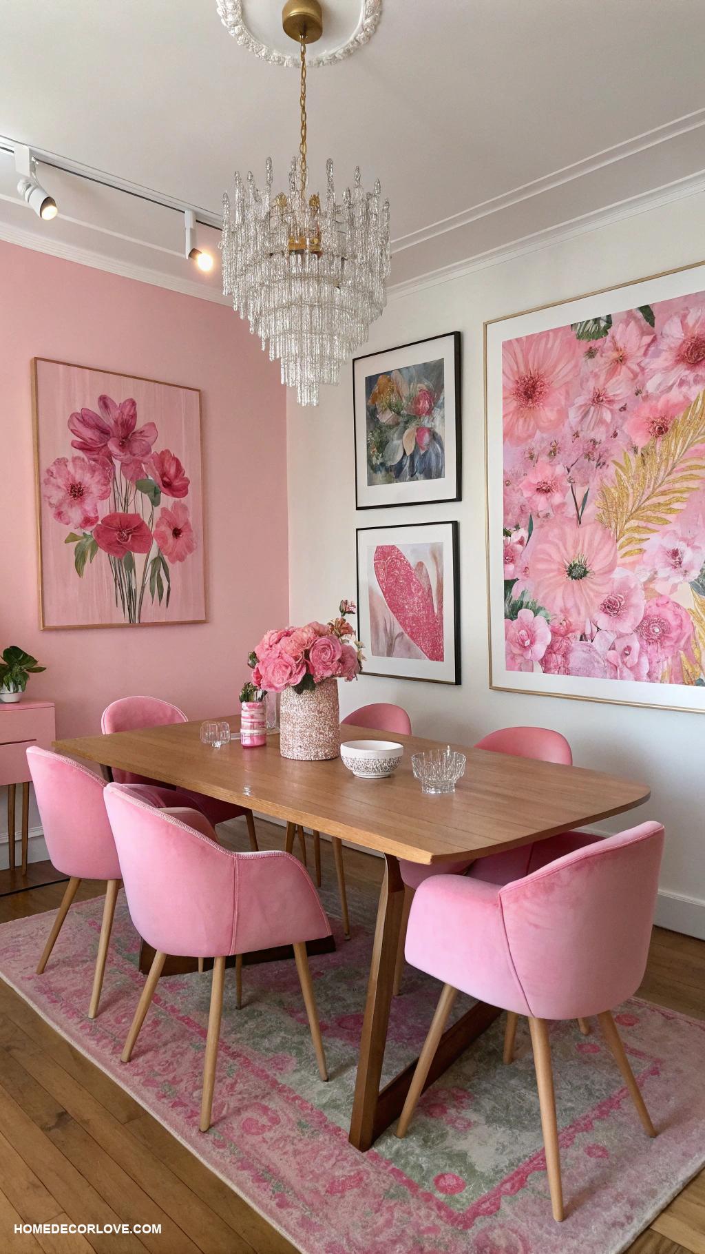 pink dining room ideas Pink art pieces to brighten the room