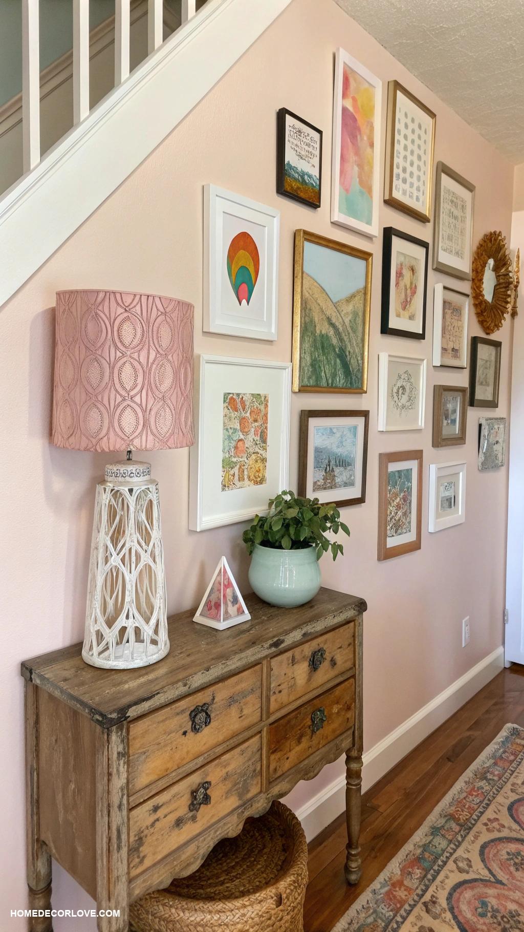 tiny entryway Hang artwork for personal touch