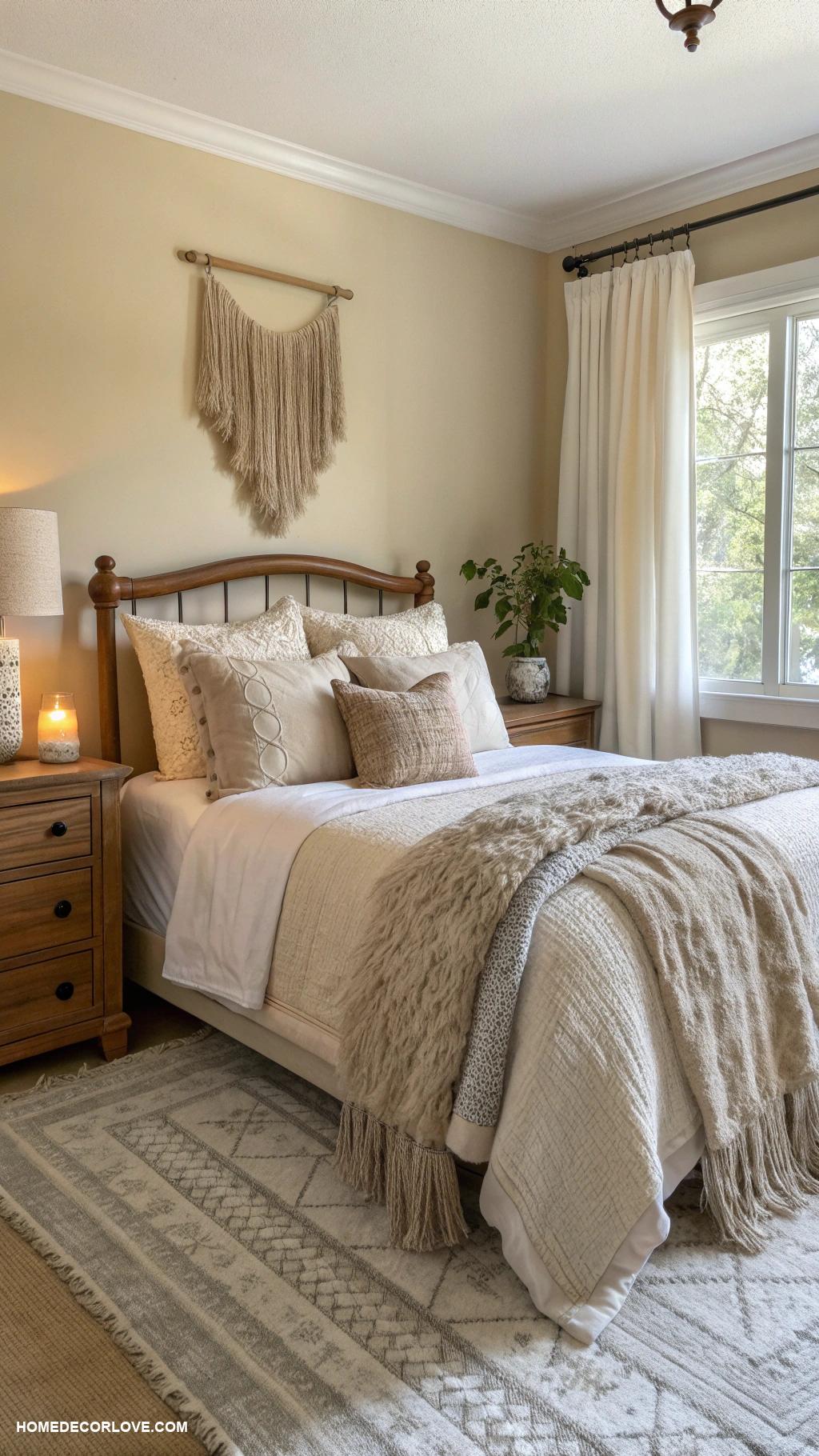 warm bedroom aesthetic Soft neutral color palette