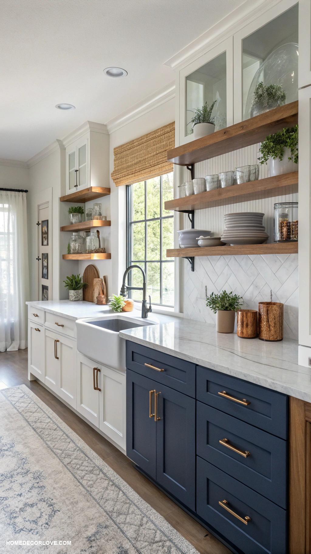 white kitchen cabinets Two tone kitchens with white cabinets