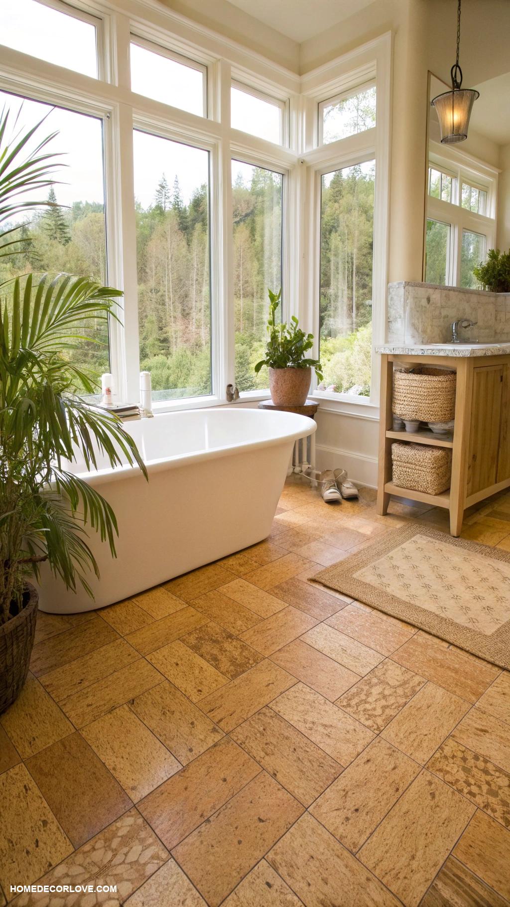bathroom flooring ideas Cork flooring for warmth