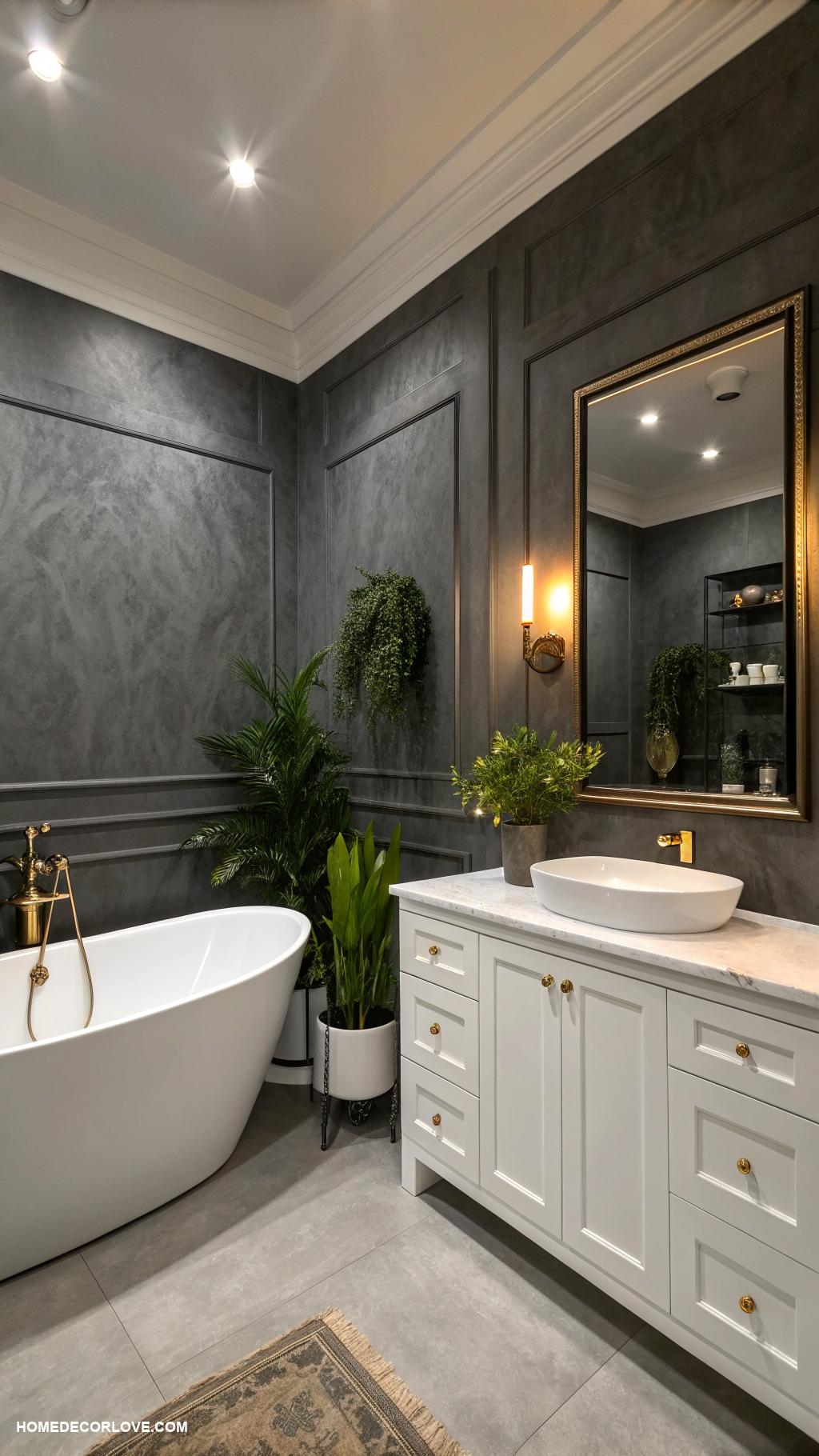 bathroom paint colors Deep Charcoal Gray for a modern feel