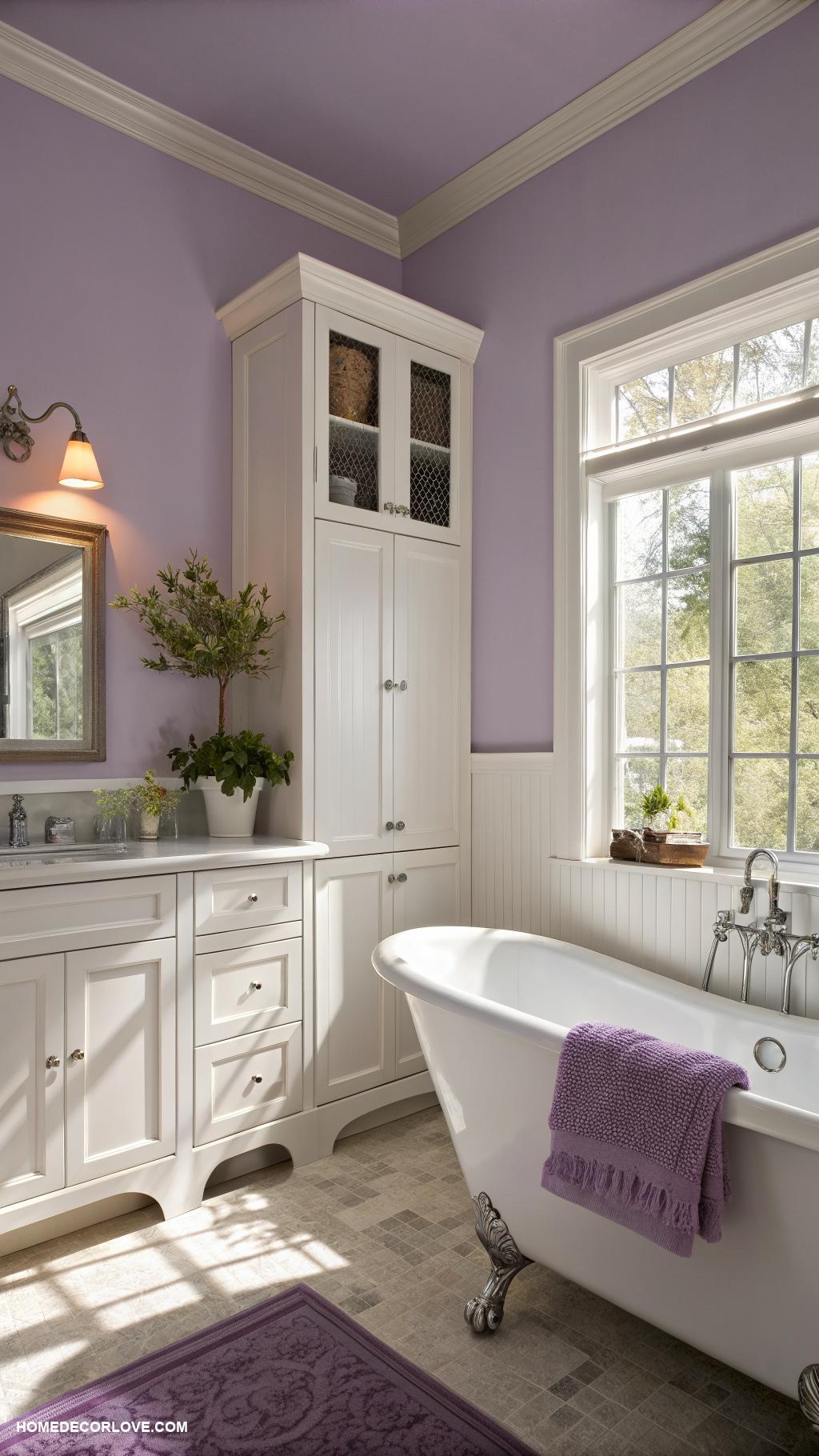 bathroom paint colors Muted Lavender Purple for a tranquil space