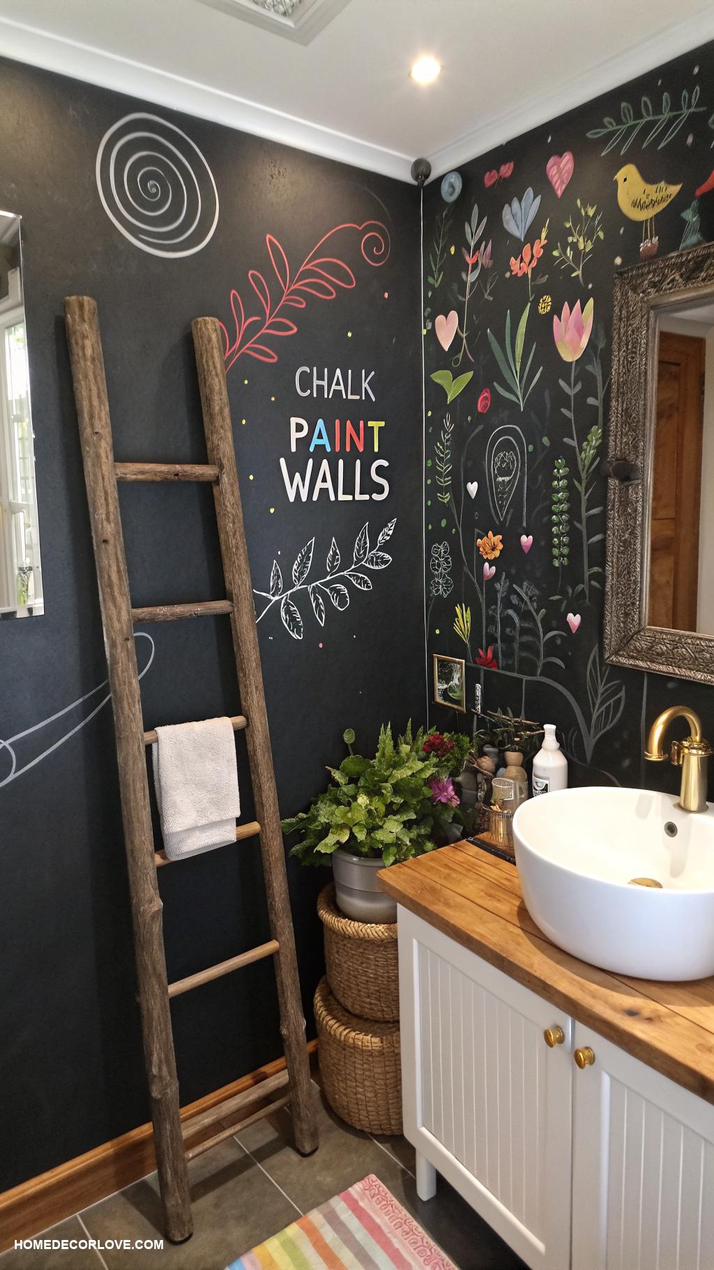 bathroom wallpaper ideas Chalkboard paint for creativity