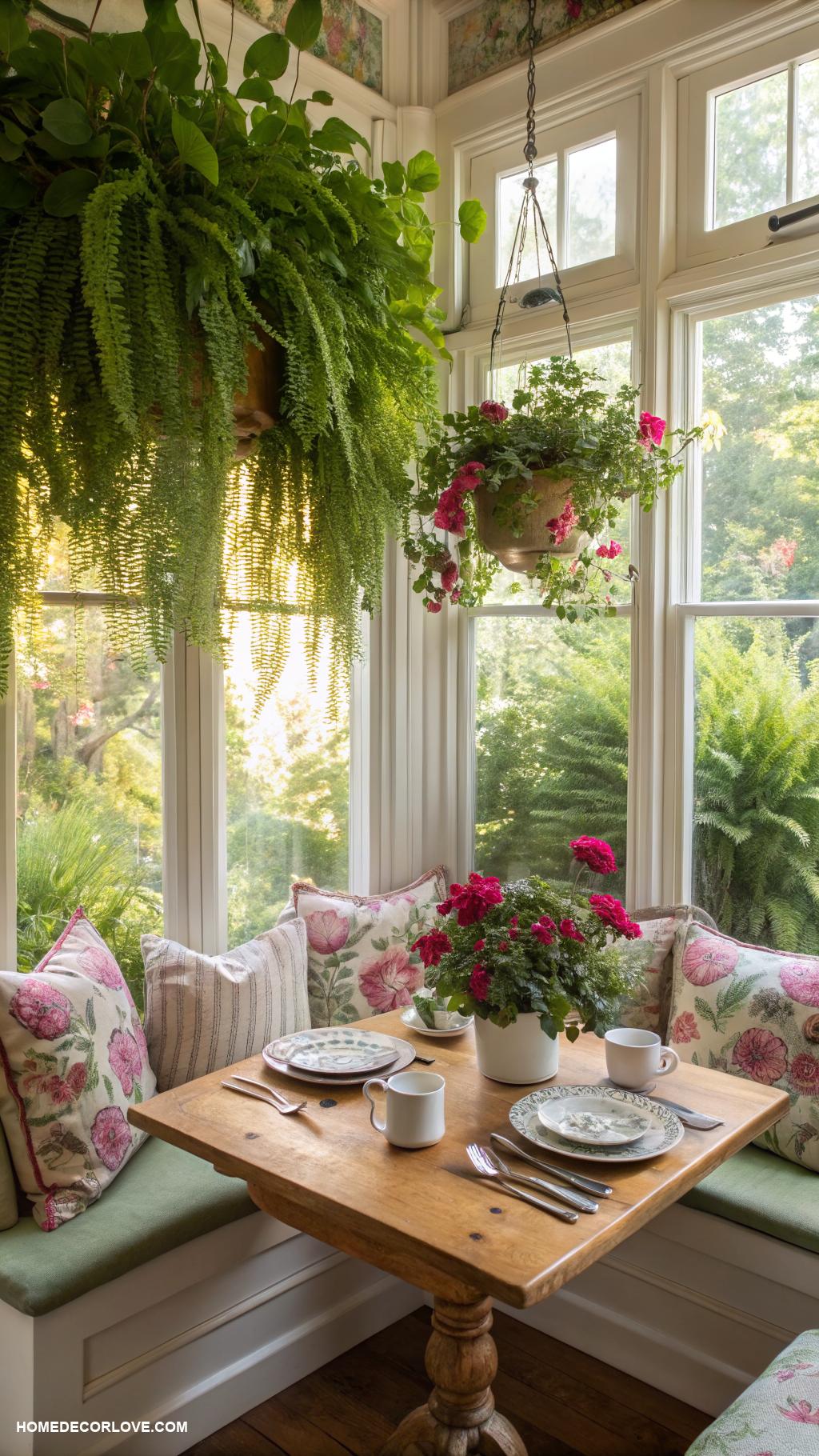 breakfast nook bay window Outdoor like decor elements