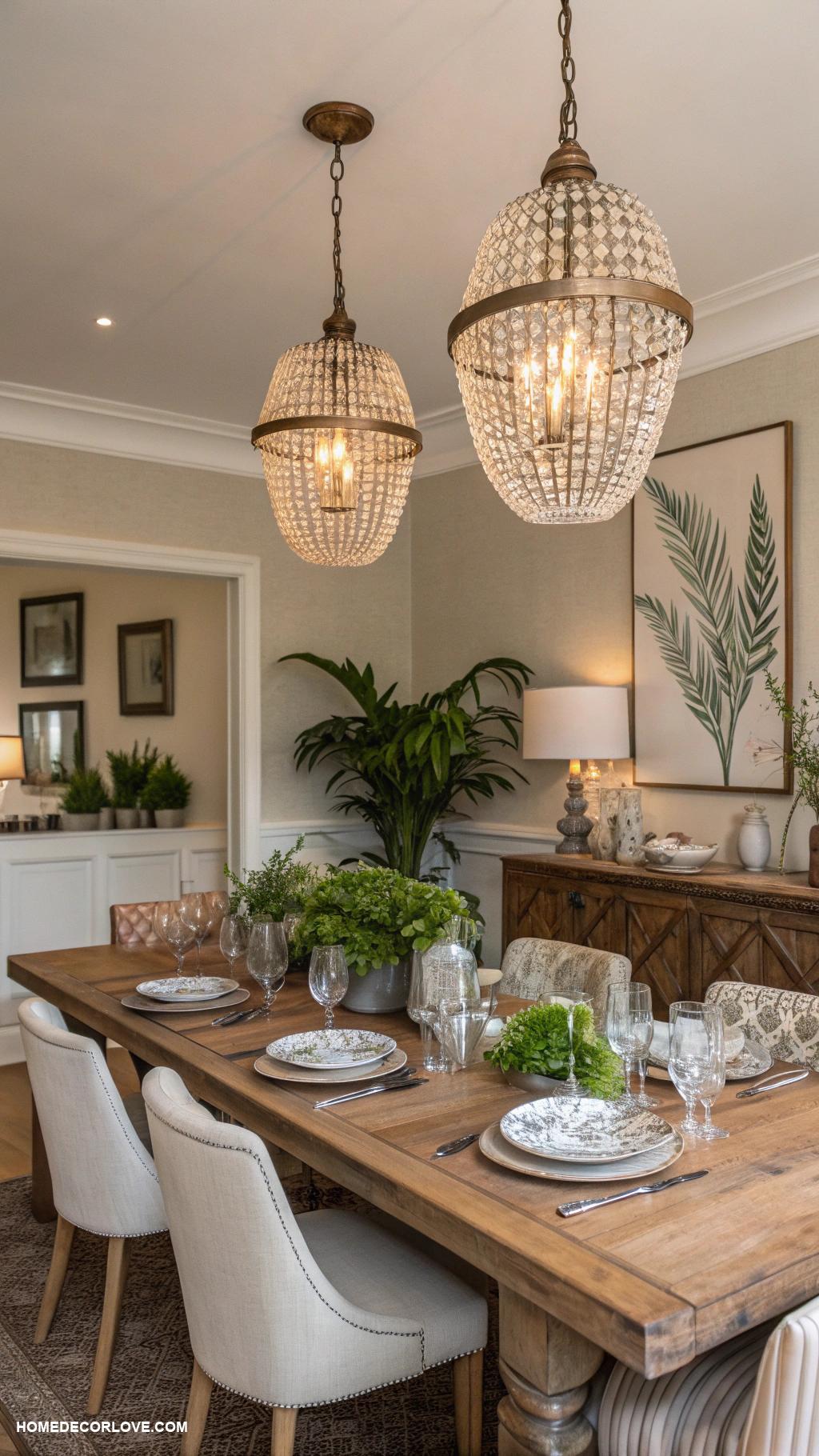 dining room design Chic pendant lighting fixtures