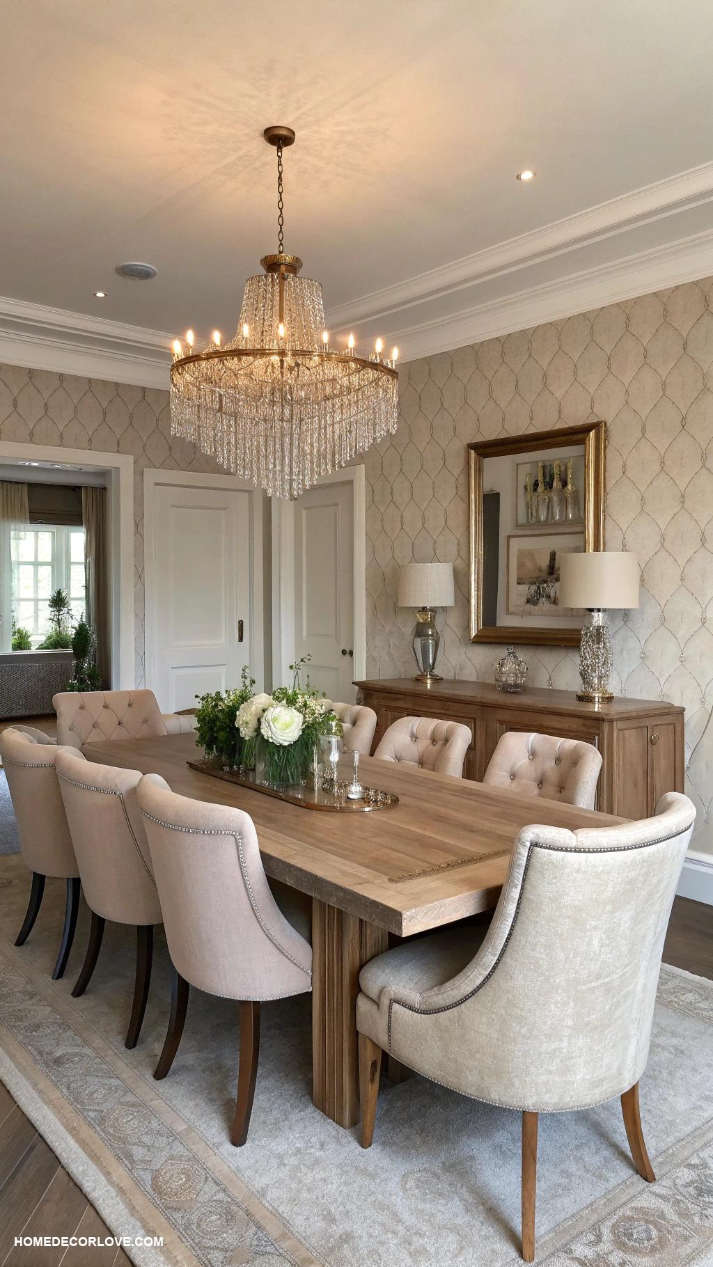 dining room design Neutral color palette with textures