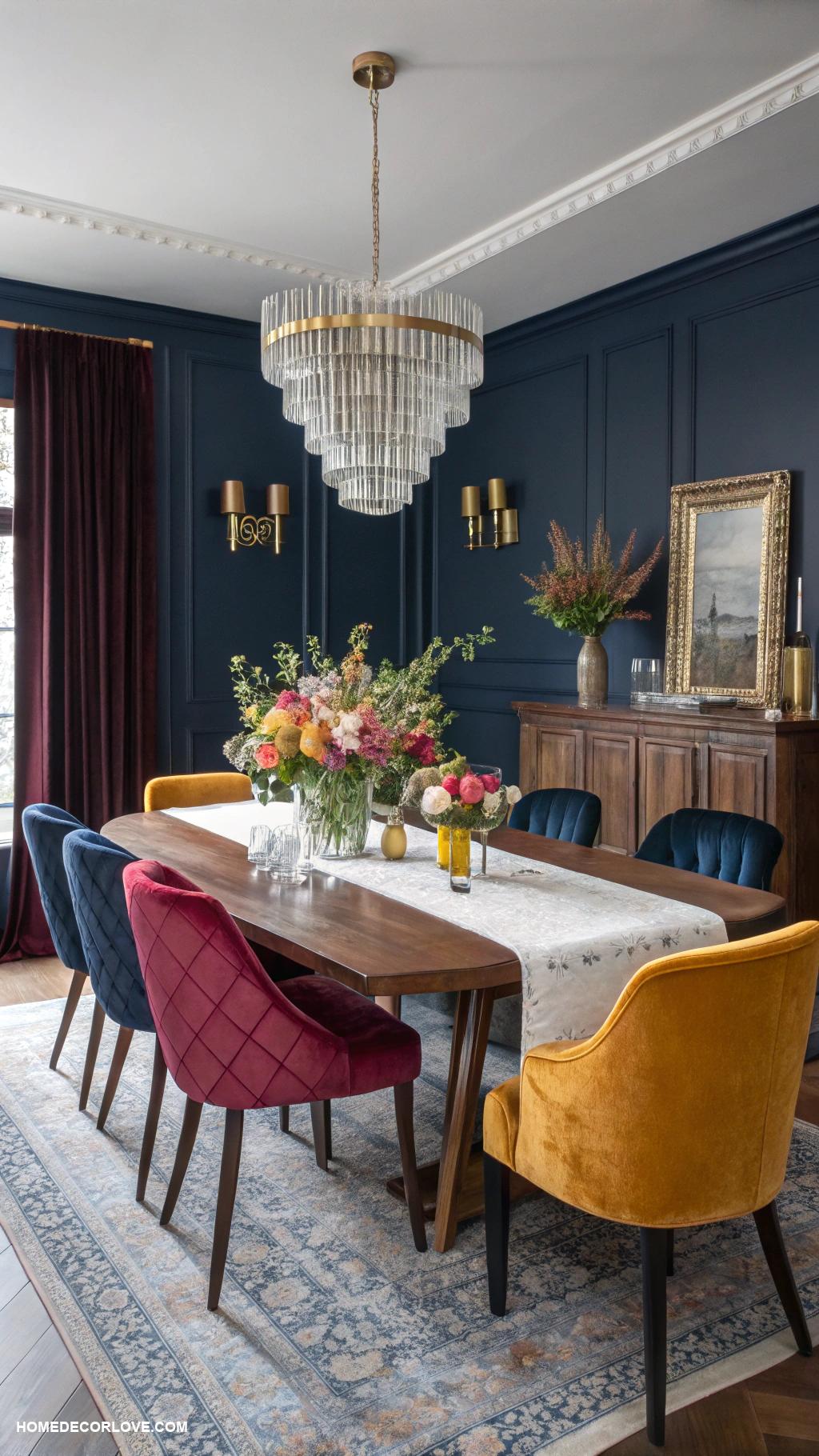 dining room paint color ideas Bold navy for dramatic ambiance