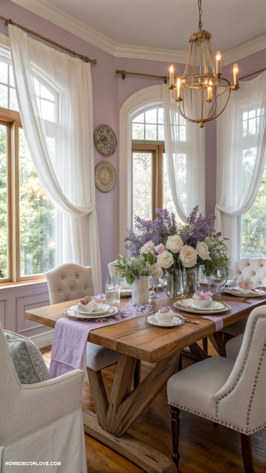 dining room paint color ideas Pale lavender for a soft romantic touch